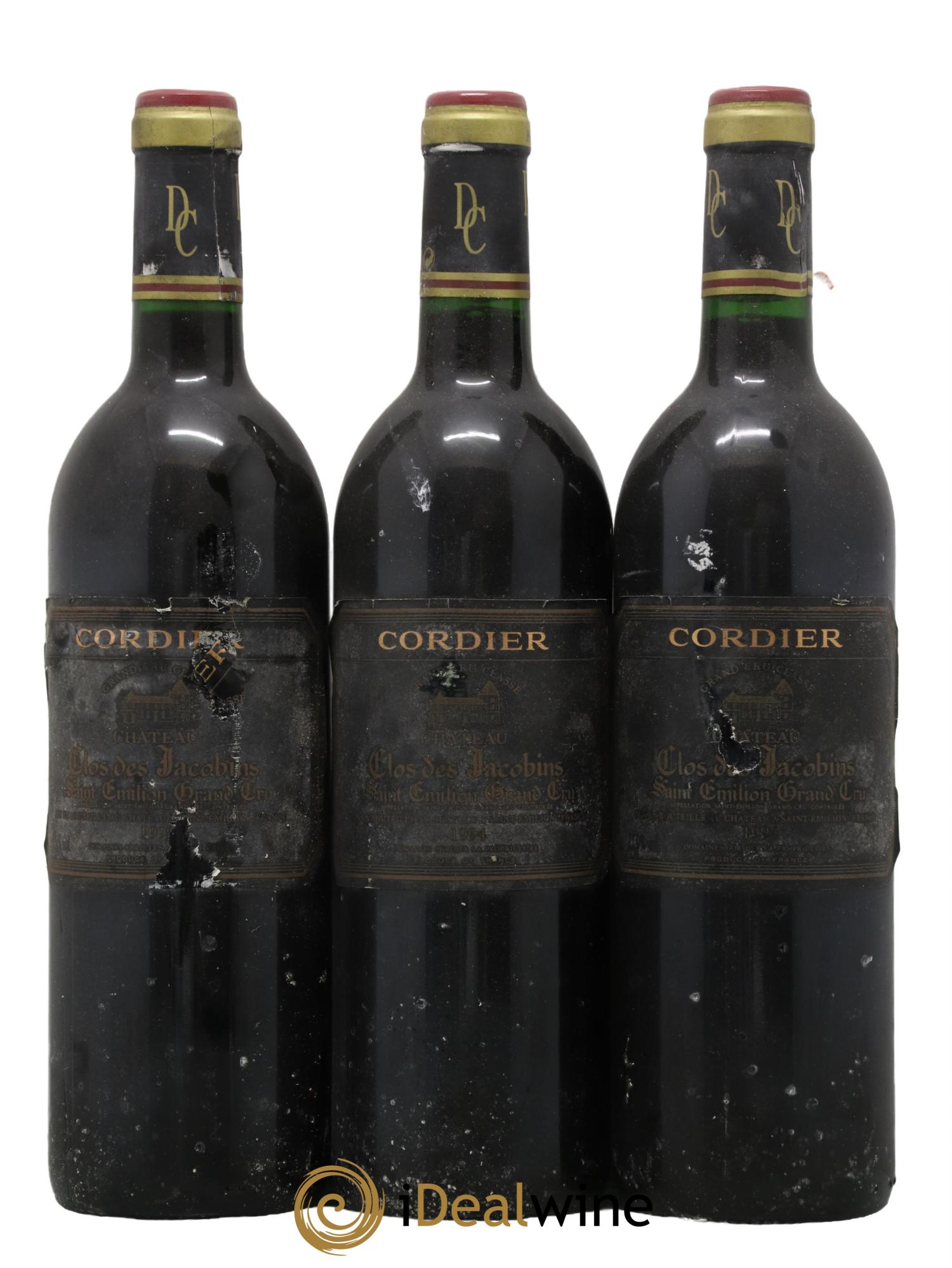 Château Clos des Jacobins Grand Cru Classé 1994 - Lot de 3 bouteilles - 0