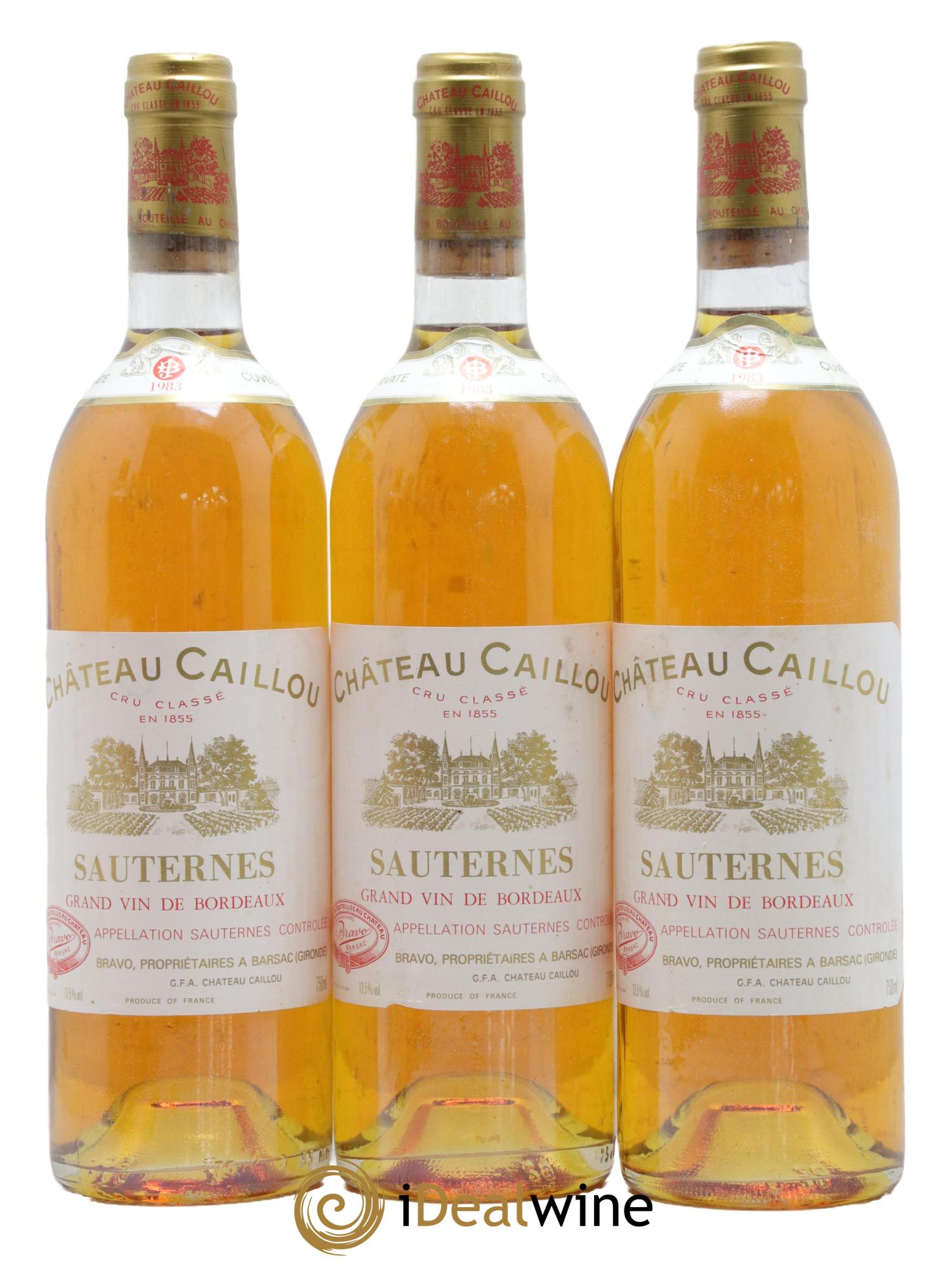 Château Caillou - Private Cuvée 1983 - Lot of 3 bottles - 0