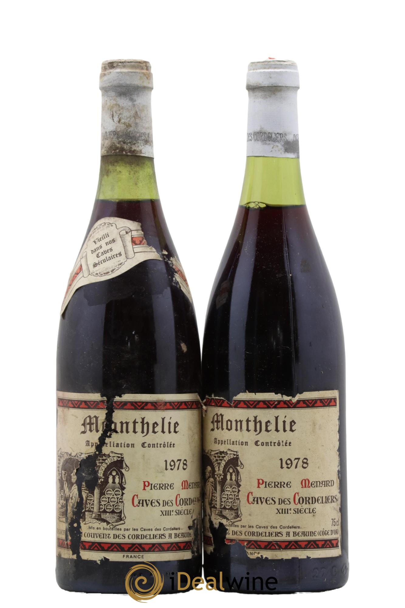 Monthélie Pierre Ménard 1978 - Lot de 2 bouteilles - 0