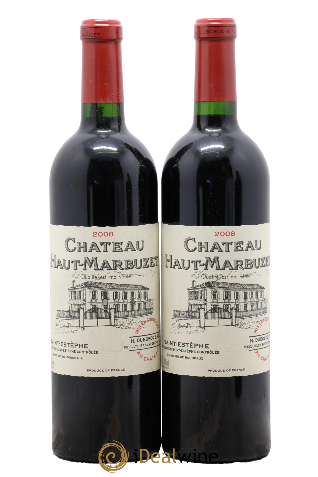 Château Haut Marbuzet 2008 - Lotto di 2 bottiglie - 0
