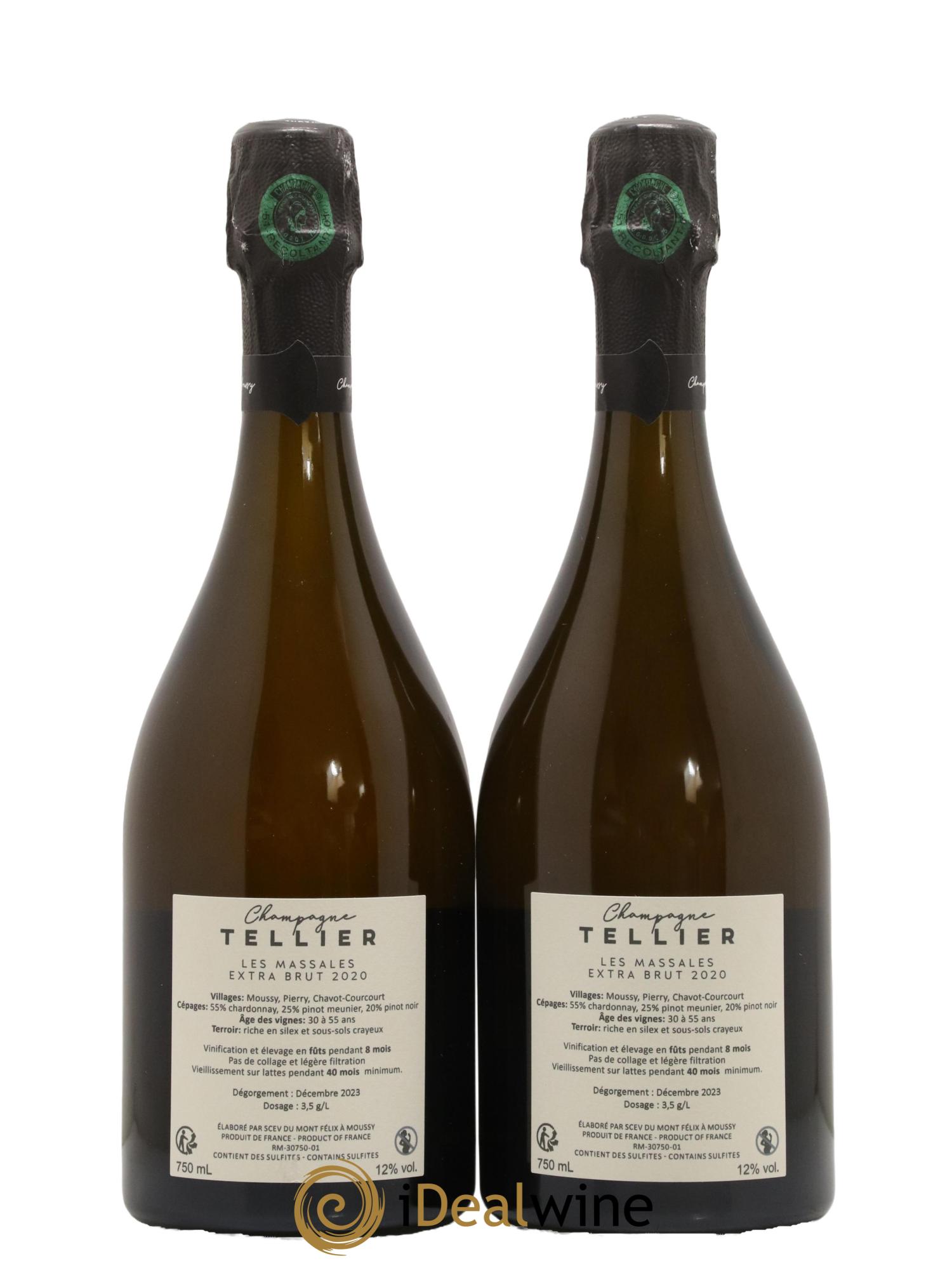 Les Massales Extra-Brut Tellier  2020 - Lot de 2 bouteilles - 1