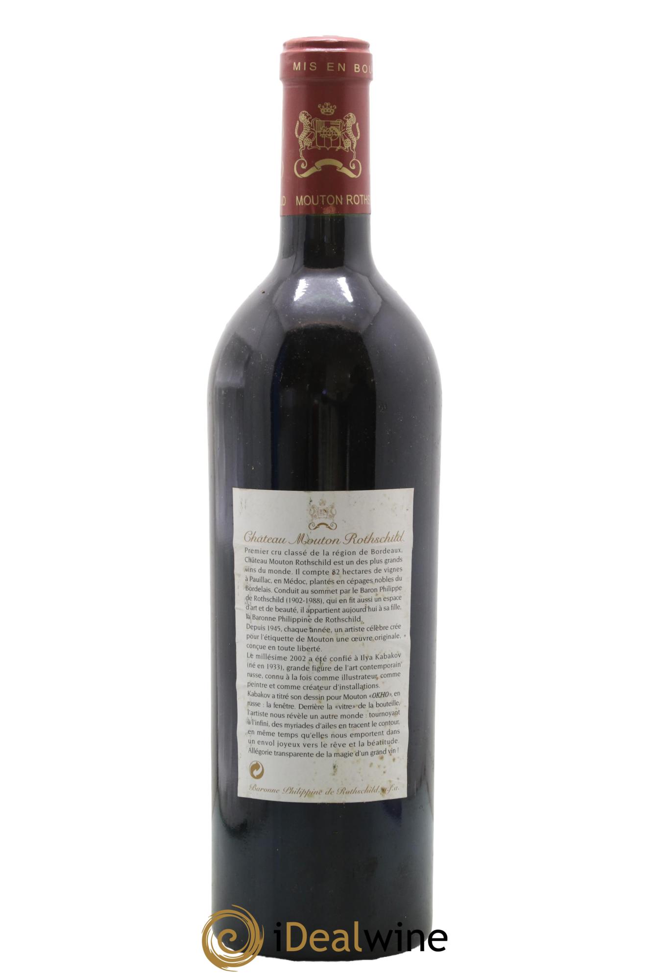 Château Mouton Rothschild 1er Grand Cru Classé 2002 - Lot de 1 bouteille - 1