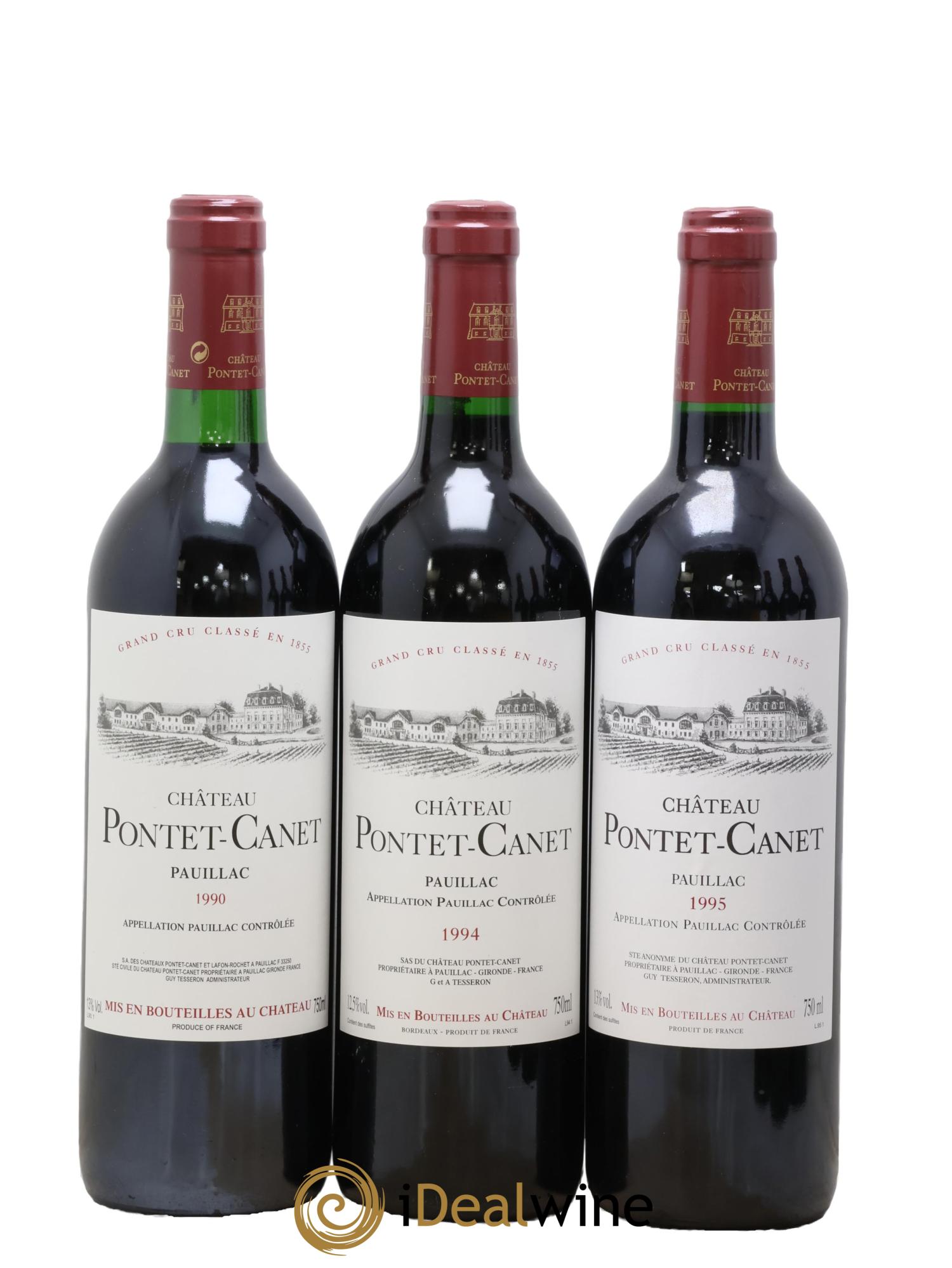 Château Pontet Canet 5ème Grand Cru Classé Coffret Millésimes 1990-1994-1995-1996-1998-1999 - Lot of 6 bottles - 1
