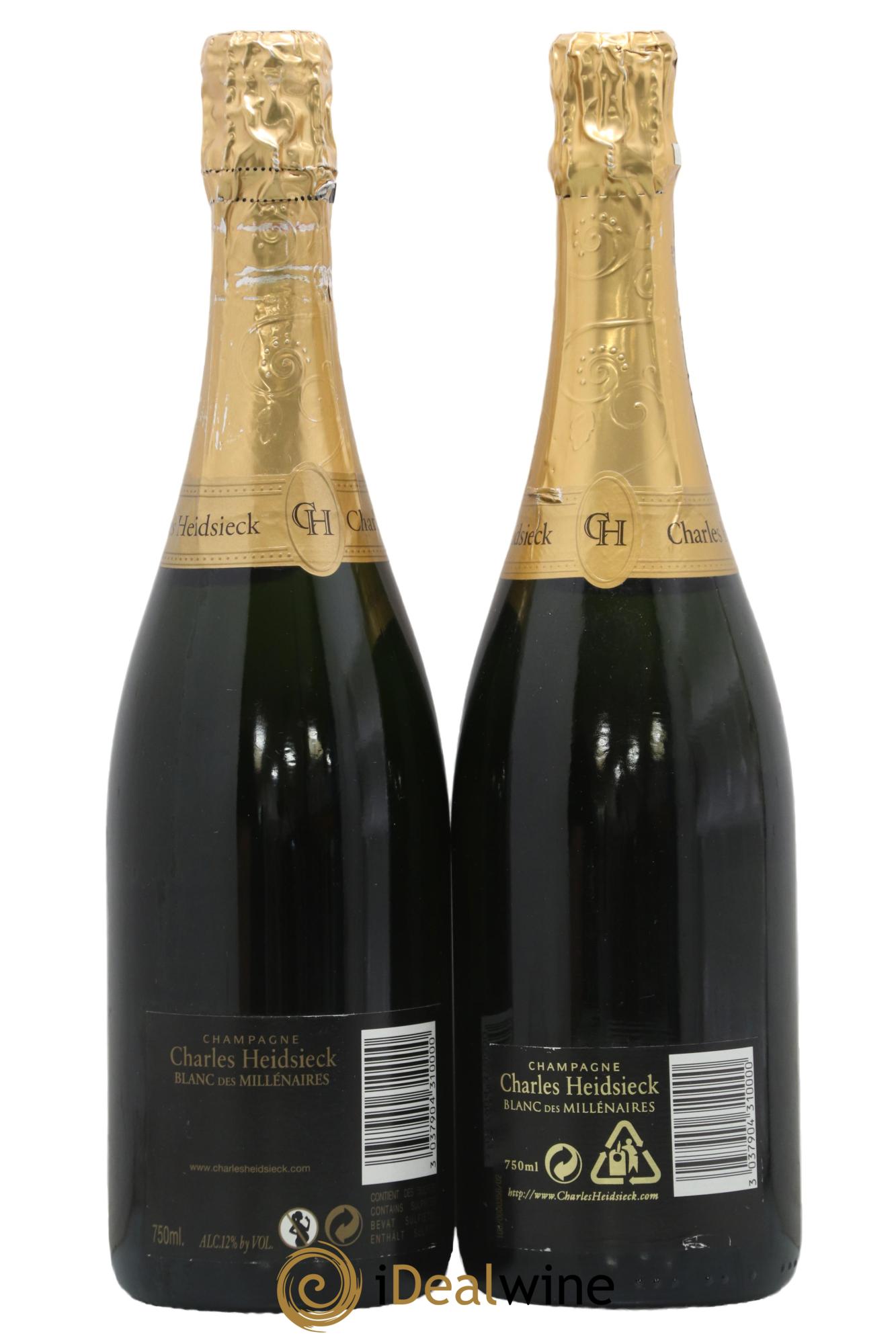 Blanc de Blancs Blanc des Millénaires Brut Charles Heidsieck 1995 - Lot of 2 bottles - 1