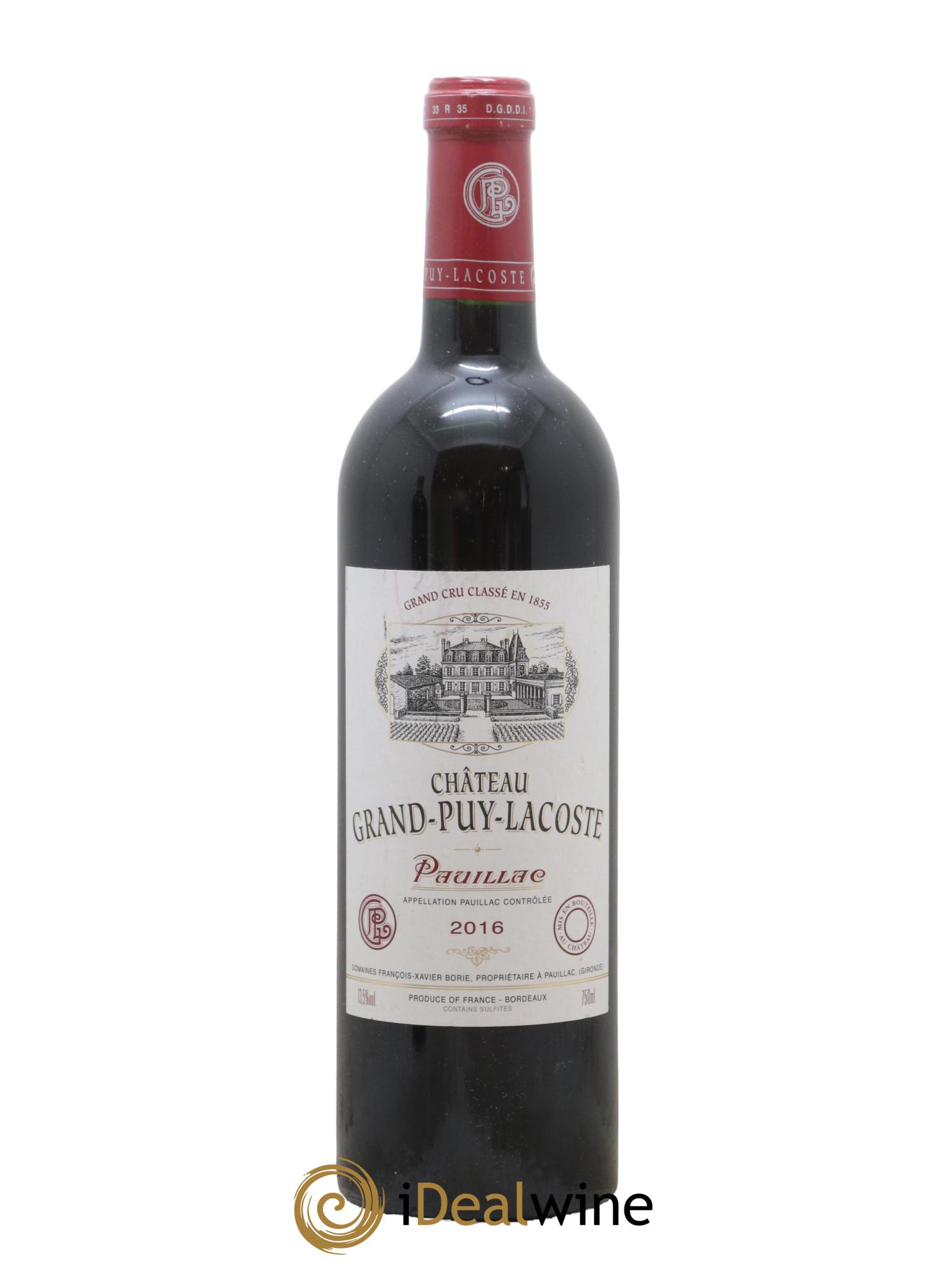 Château Grand Puy Lacoste 5ème Grand Cru Classé 2016 - Lot de 1 bouteille - 0