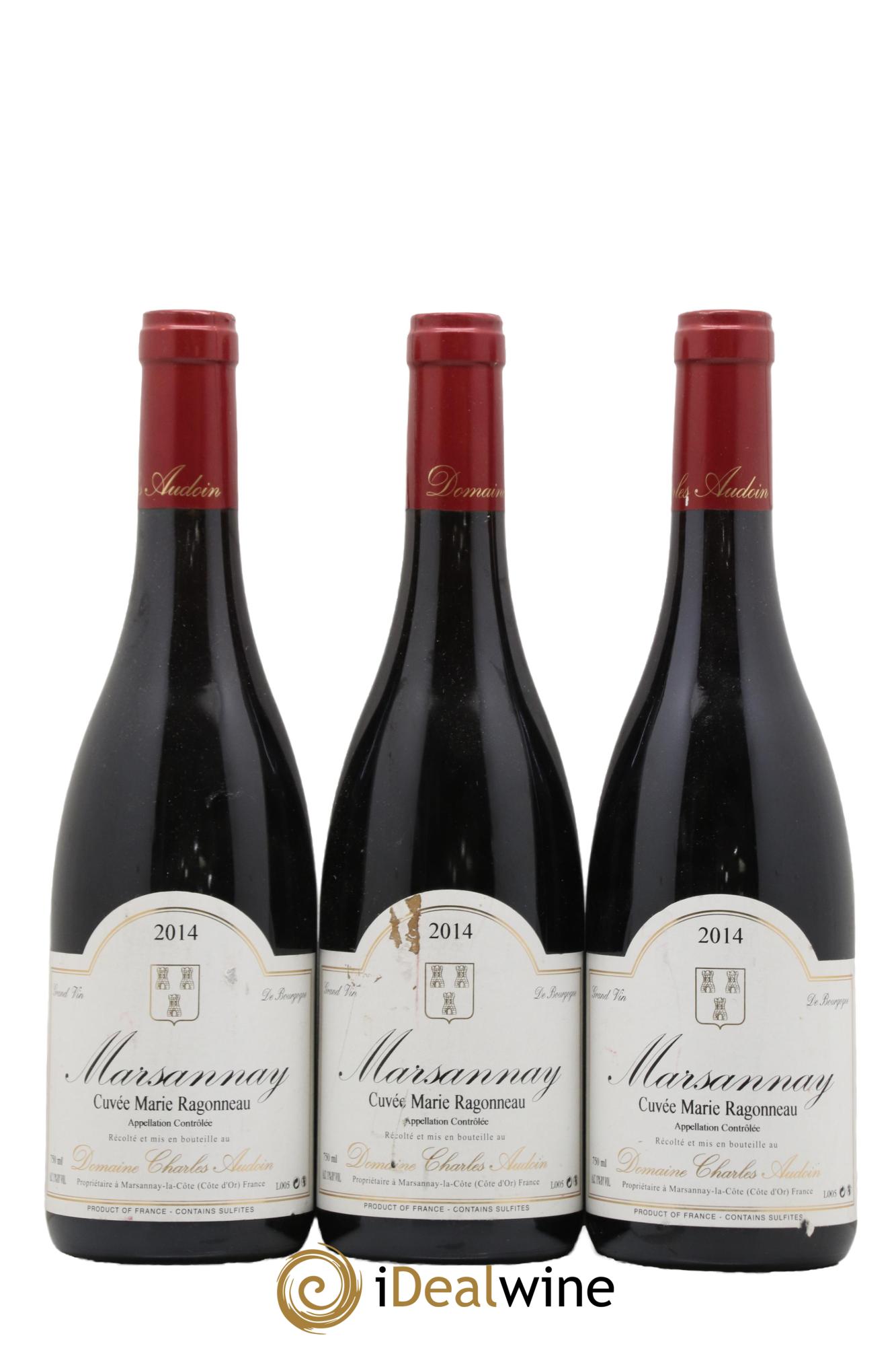Marsannay Cuvee Ragonneau Charles Audouin 2014 - Lot de 3 bouteilles - 0