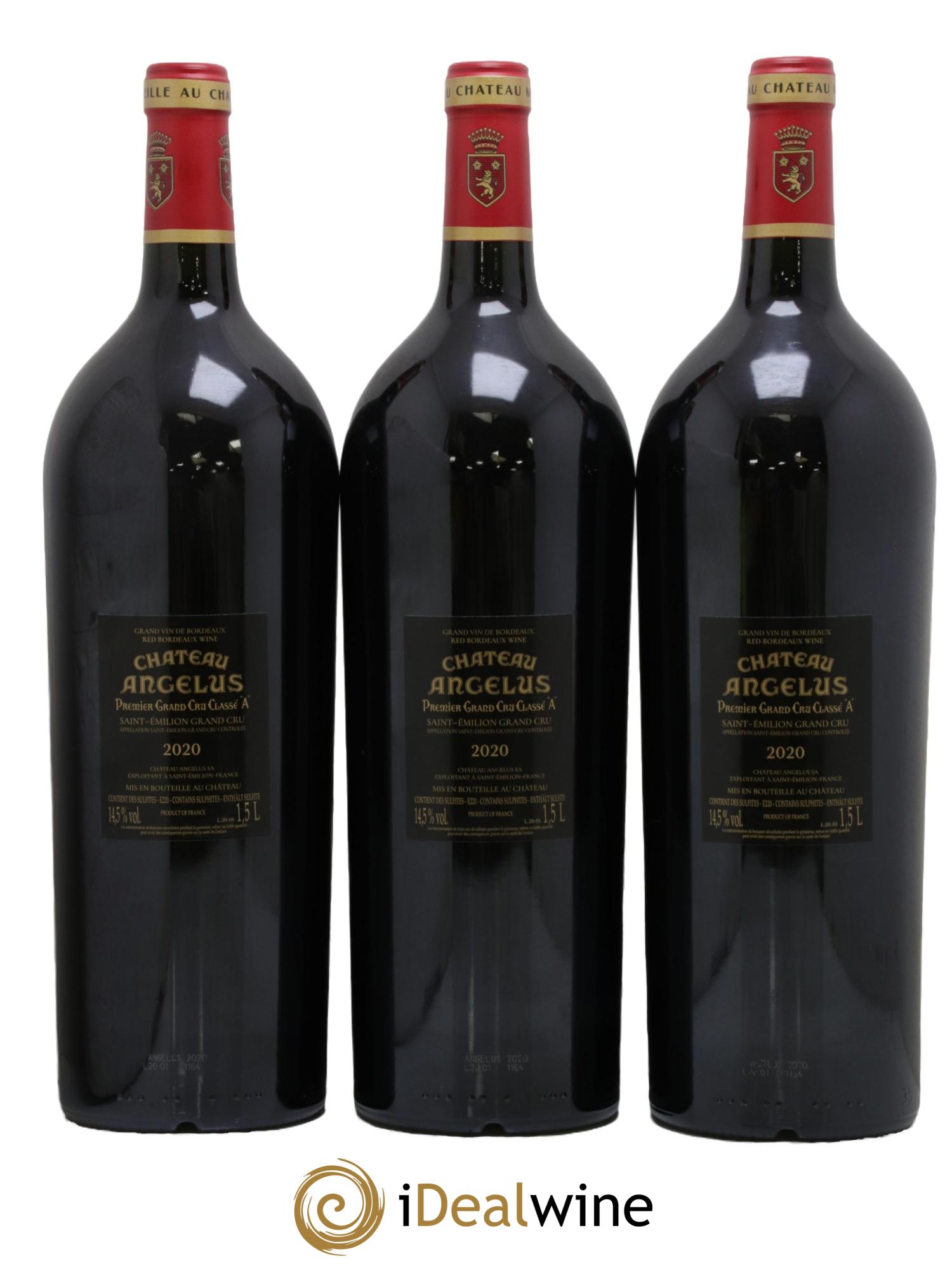 Château Angélus 1er Grand Cru Classé A  2020 - Lot of 3 magnums - 1