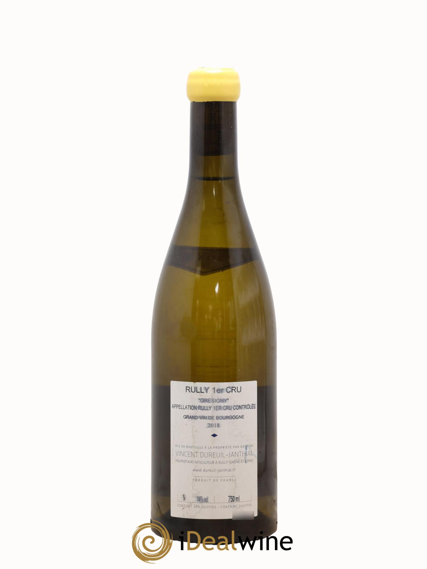 Rully 1er Cru Grésigny Vieilles Vignes Vincent Dureuil-Janthial 2018 - Lot de 1 bouteille - 1