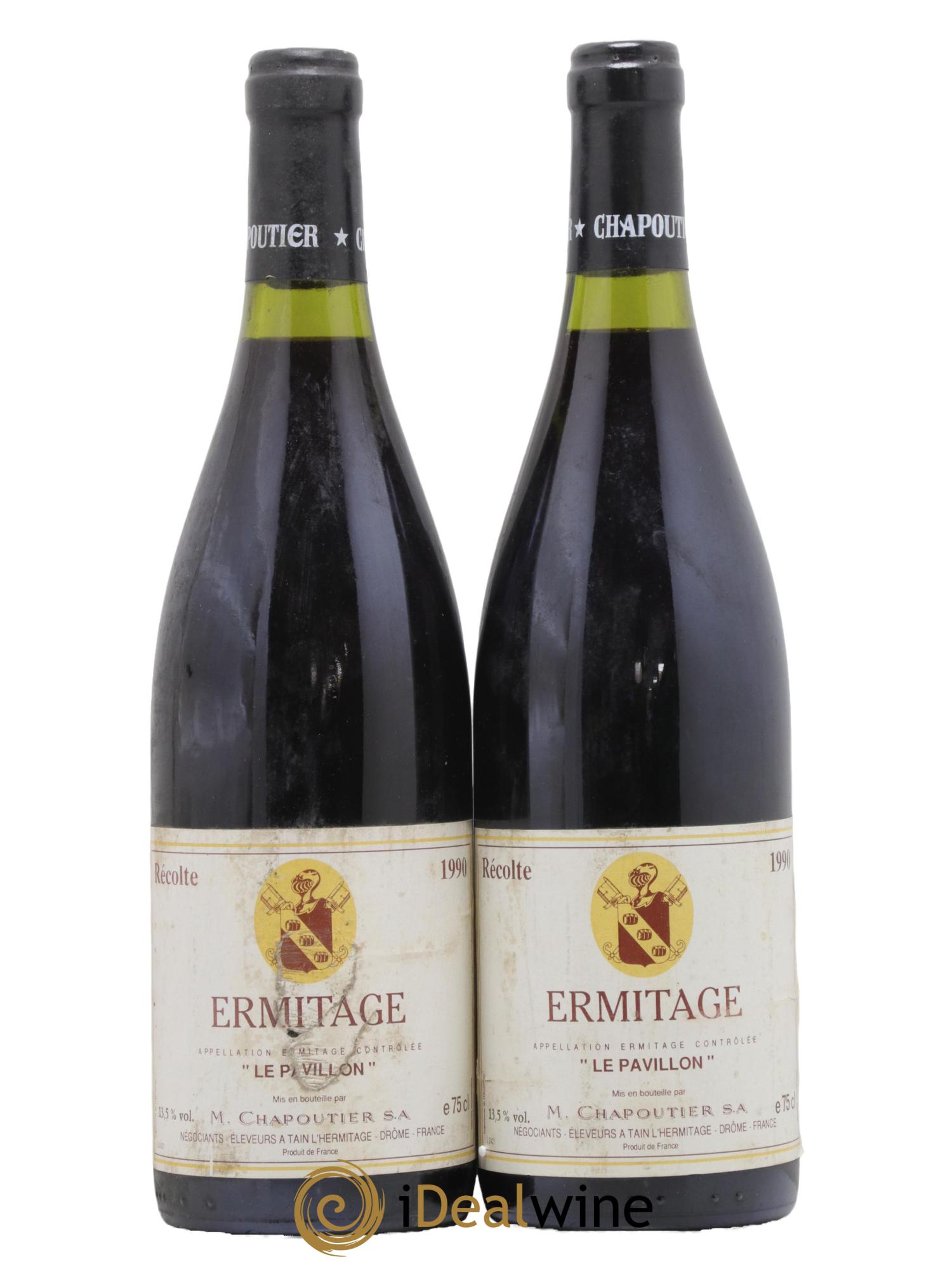 Hermitage Ermitage Le Pavillon Chapoutier 1990 - Lot de 2 bouteilles - 0