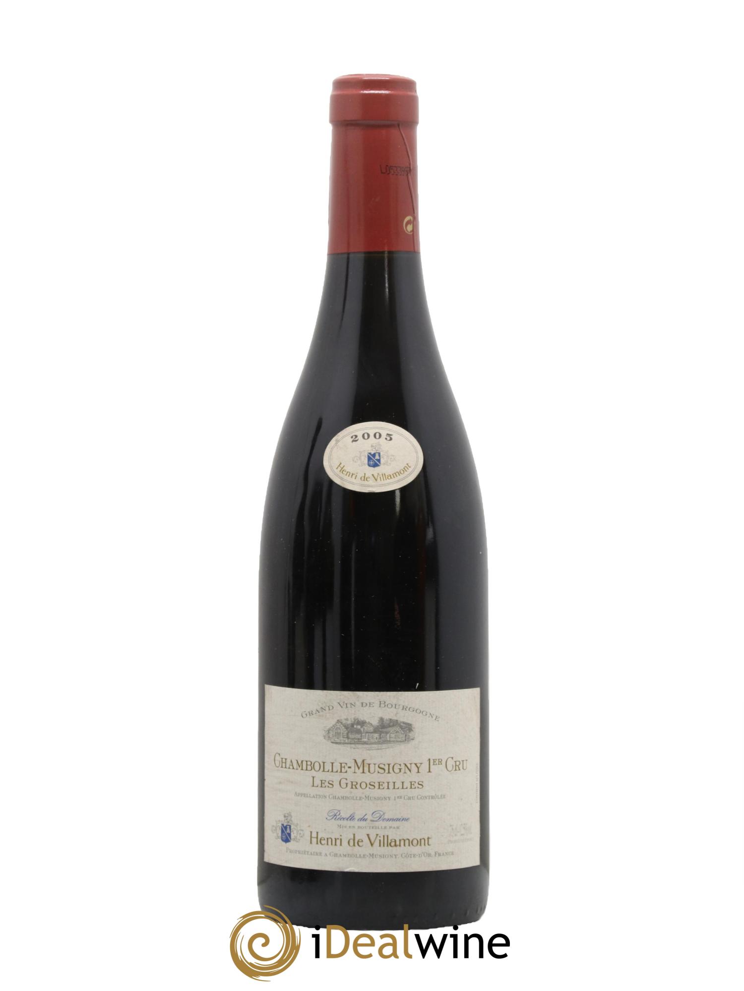 Chambolle-Musigny 1er Cru Les Groseilles Henri de Villamont 2005 - Lot de 1 bouteille - 0