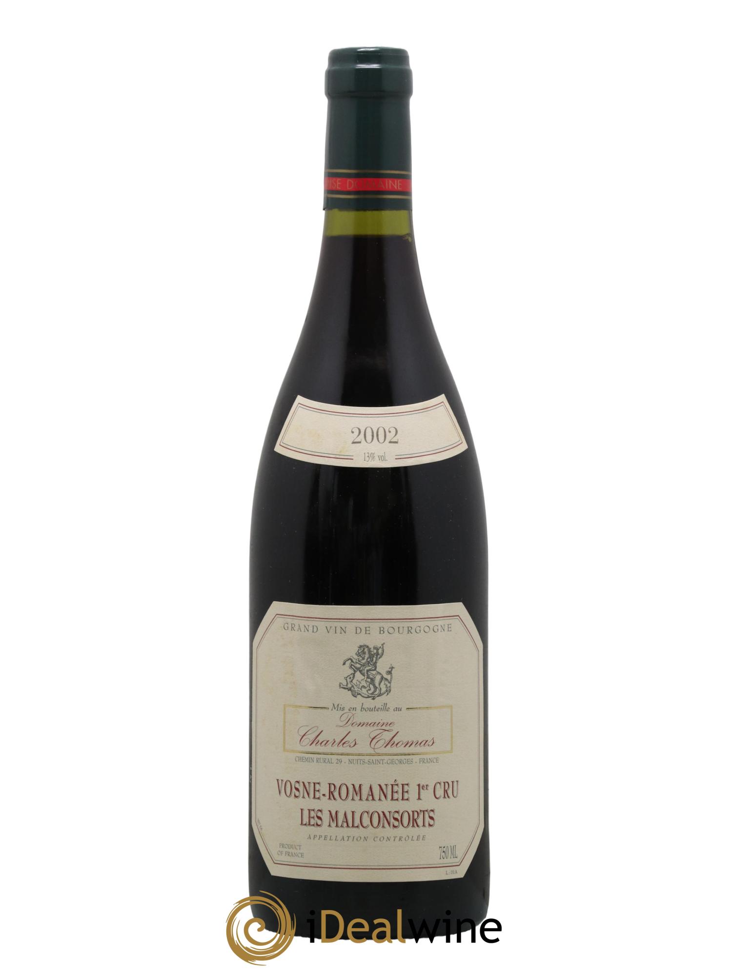 Vosne-Romanée 1er Cru Les Malconsorts Domaine Charles Thomas 2002 - Lot de 1 bouteille - 0