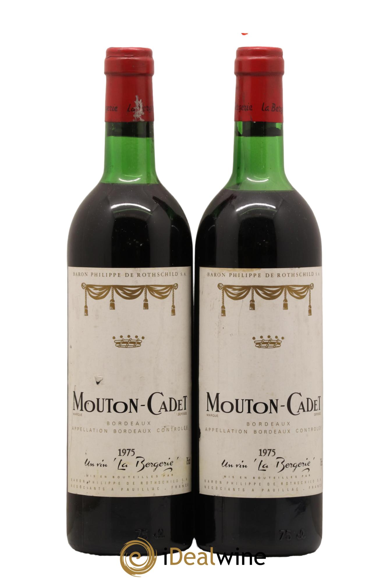 Château Mouton Cadet 1975 - Lot de 2 bouteilles - 0