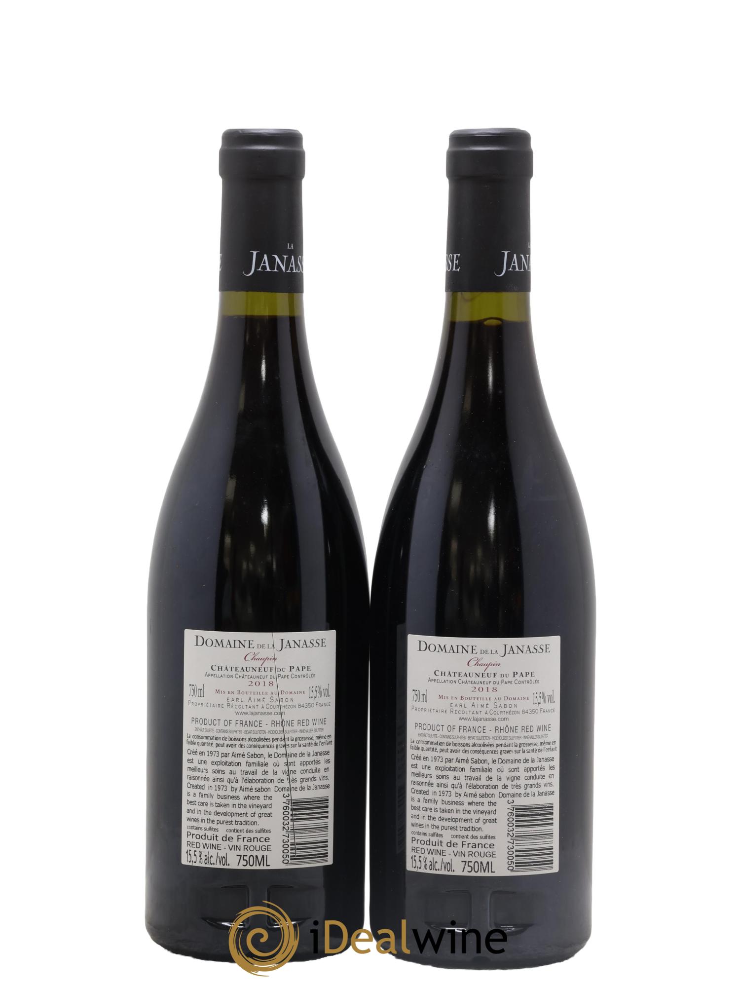 Châteauneuf-du-Pape Cuvée Chaupin La Janasse (Domaine de) 2018 - Lotto di 2 bottiglie - 1