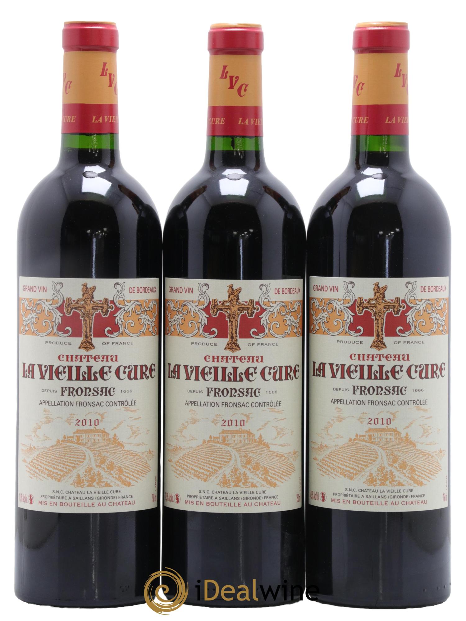 Château La Vieille Cure 2010 - Lot de 3 bouteilles - 0