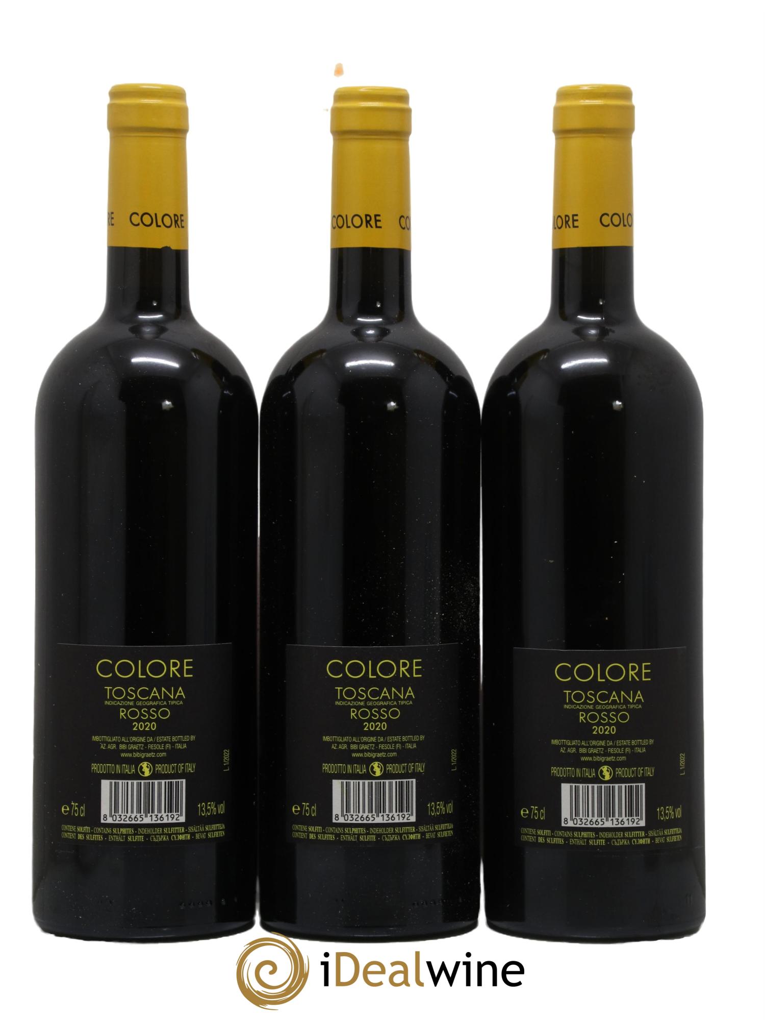 Toscana IGT Colore Bibi Graetz 2020 - Lot de 3 bouteilles - 1