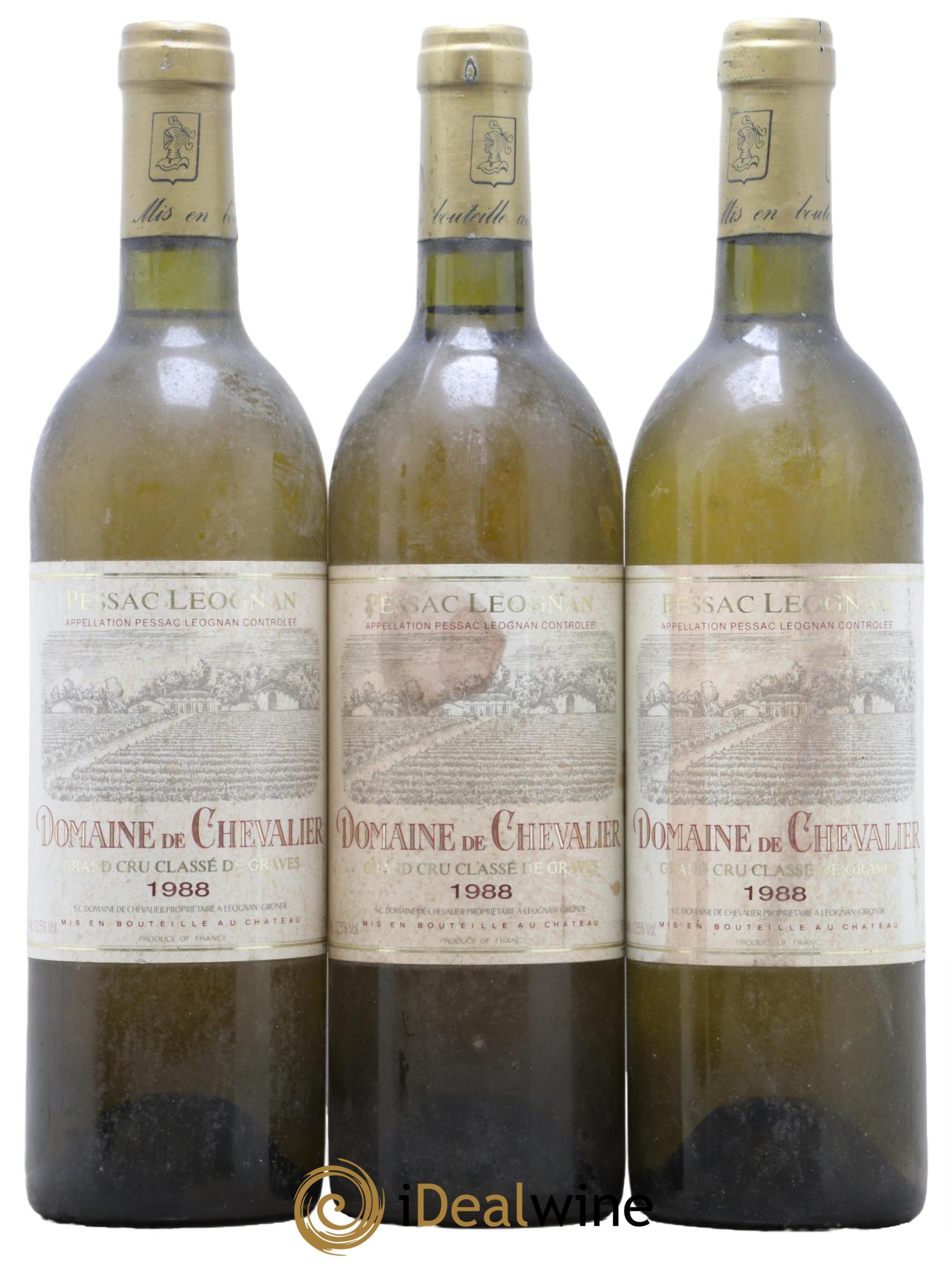 Domaine de Chevalier Cru Classé de Graves 1988 - Lot de 3 bouteilles - 0