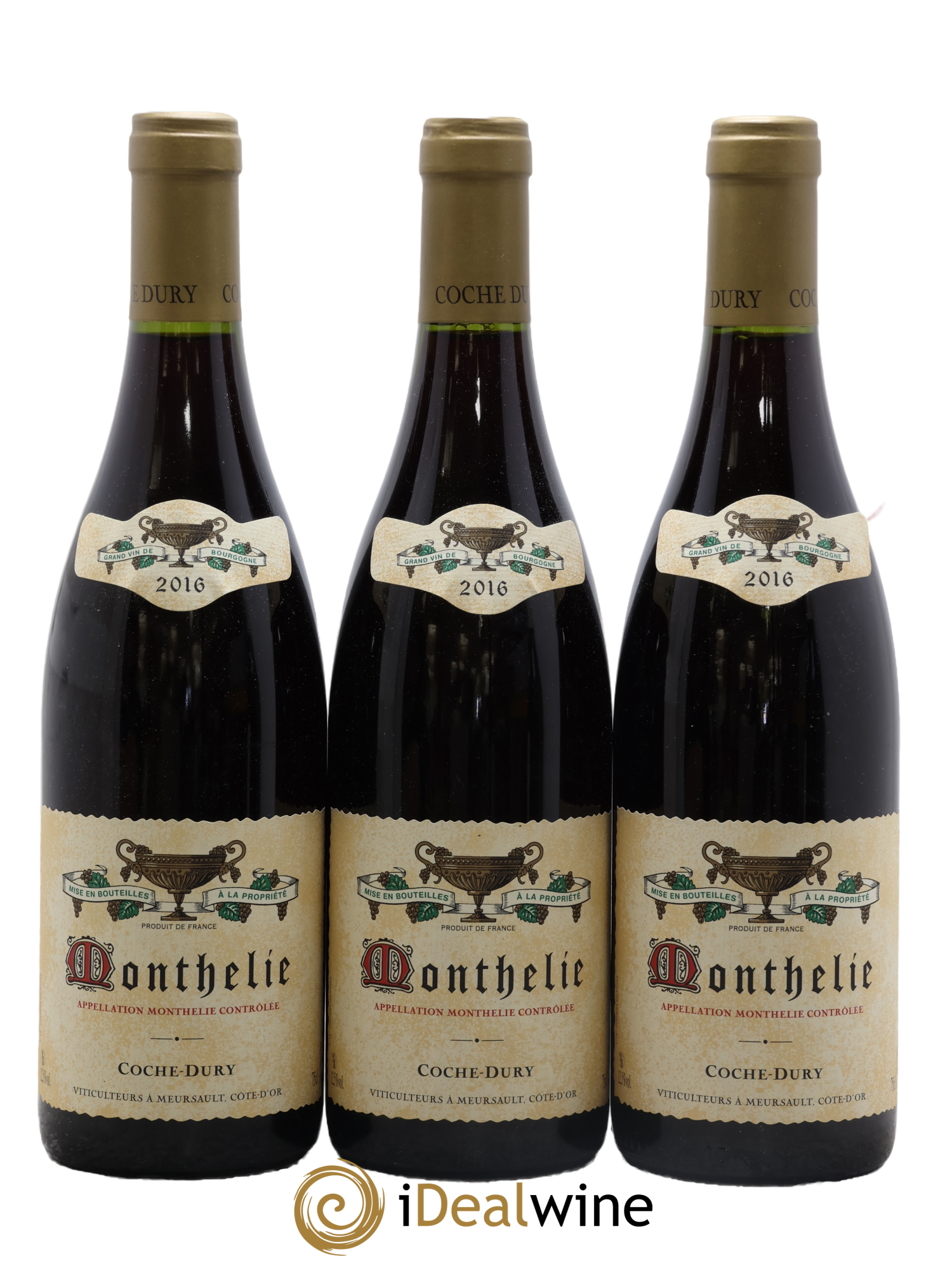 Monthélie Coche Dury (Domaine) 2016 - Lot of 3 bottles - 0