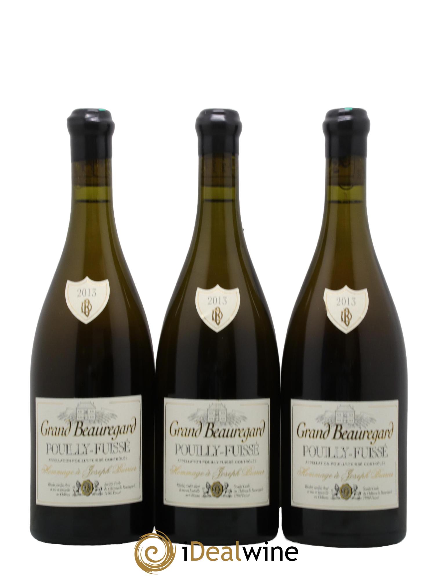 Pouilly-Fuissé Grand Beauregard Hommage a Joseph Burrier Chateau de Beauregard 2013 - Lot de 3 bouteilles - 0
