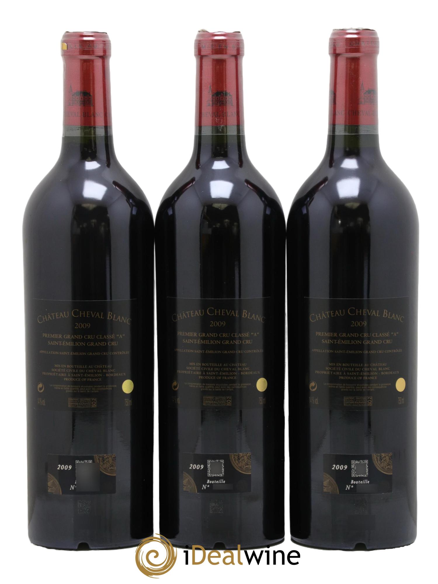 Château Cheval Blanc 1er Grand Cru Classé A 2009 - Lot de 3 bouteilles - 1