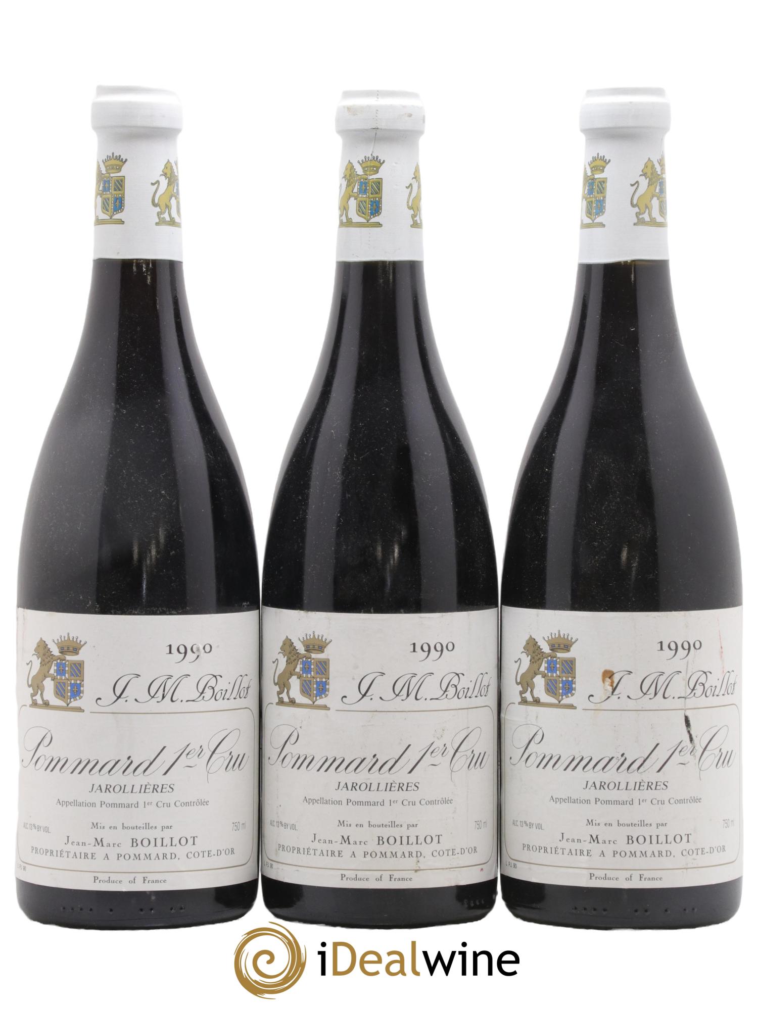 Pommard 1er Cru Jarollières Jean-Marc Boillot 1990 - Lot de 3 bouteilles - 0