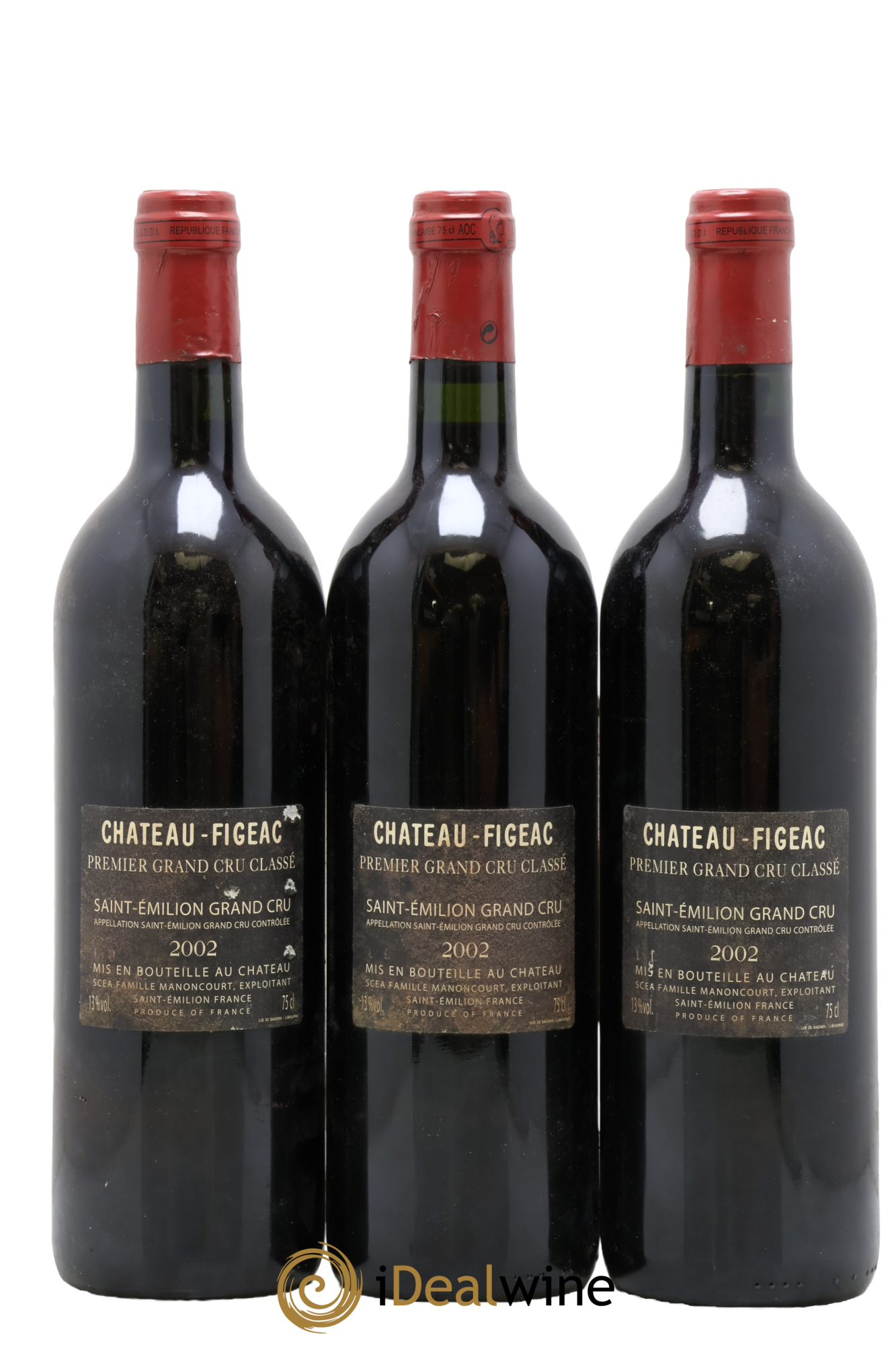 Château Figeac 1er Grand Cru Classé A 2002 - Lot de 3 bouteilles - 1