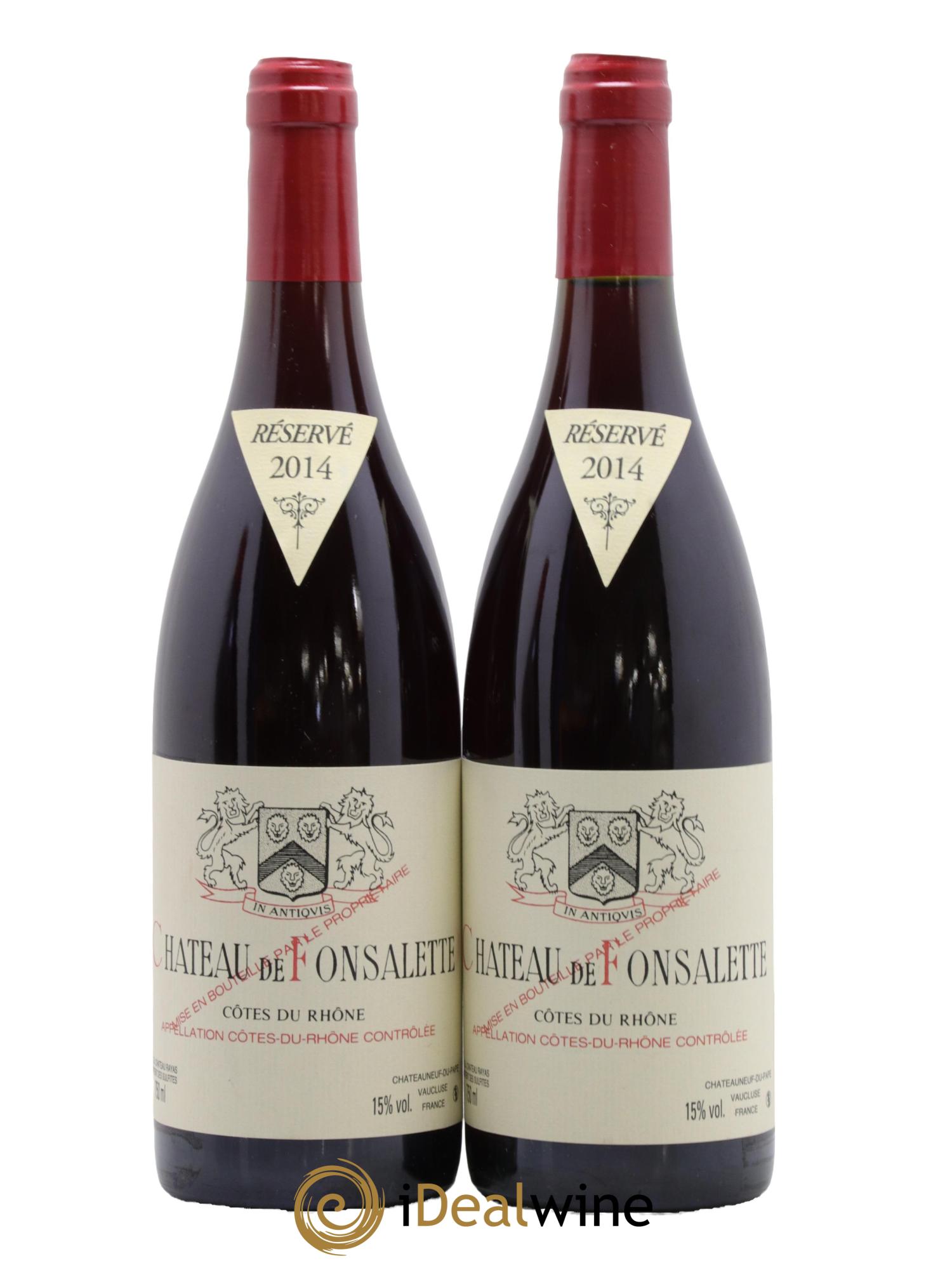 Côtes-du-Rhône Château de Fonsalette Emmanuel Reynaud 2014 - Lot of 2 bottles - 0