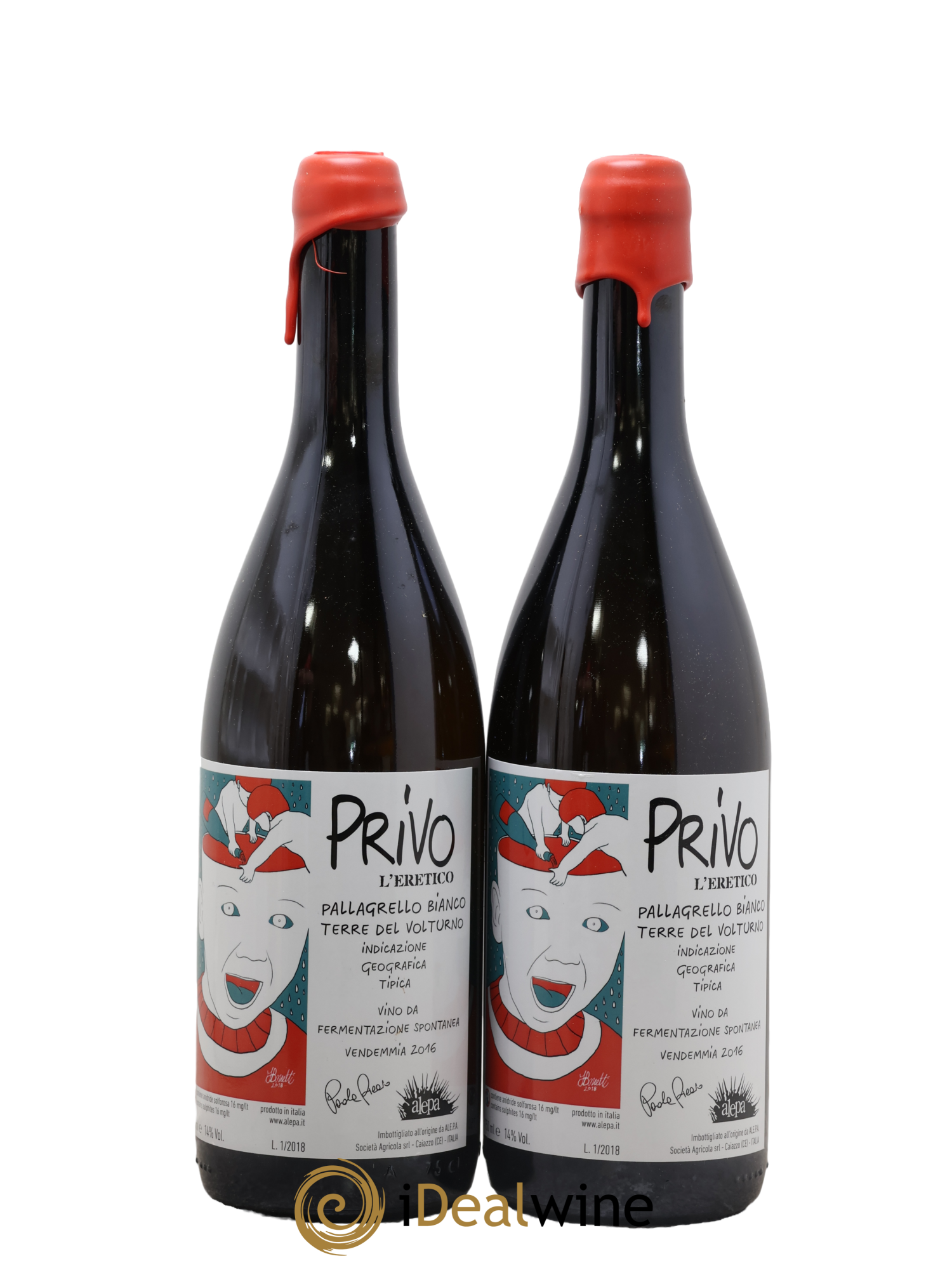Italie IGP Pallagrello Bianco Privo L'Eretico A.L.E.P.A 2016 - Lot of 2 bottles - 0