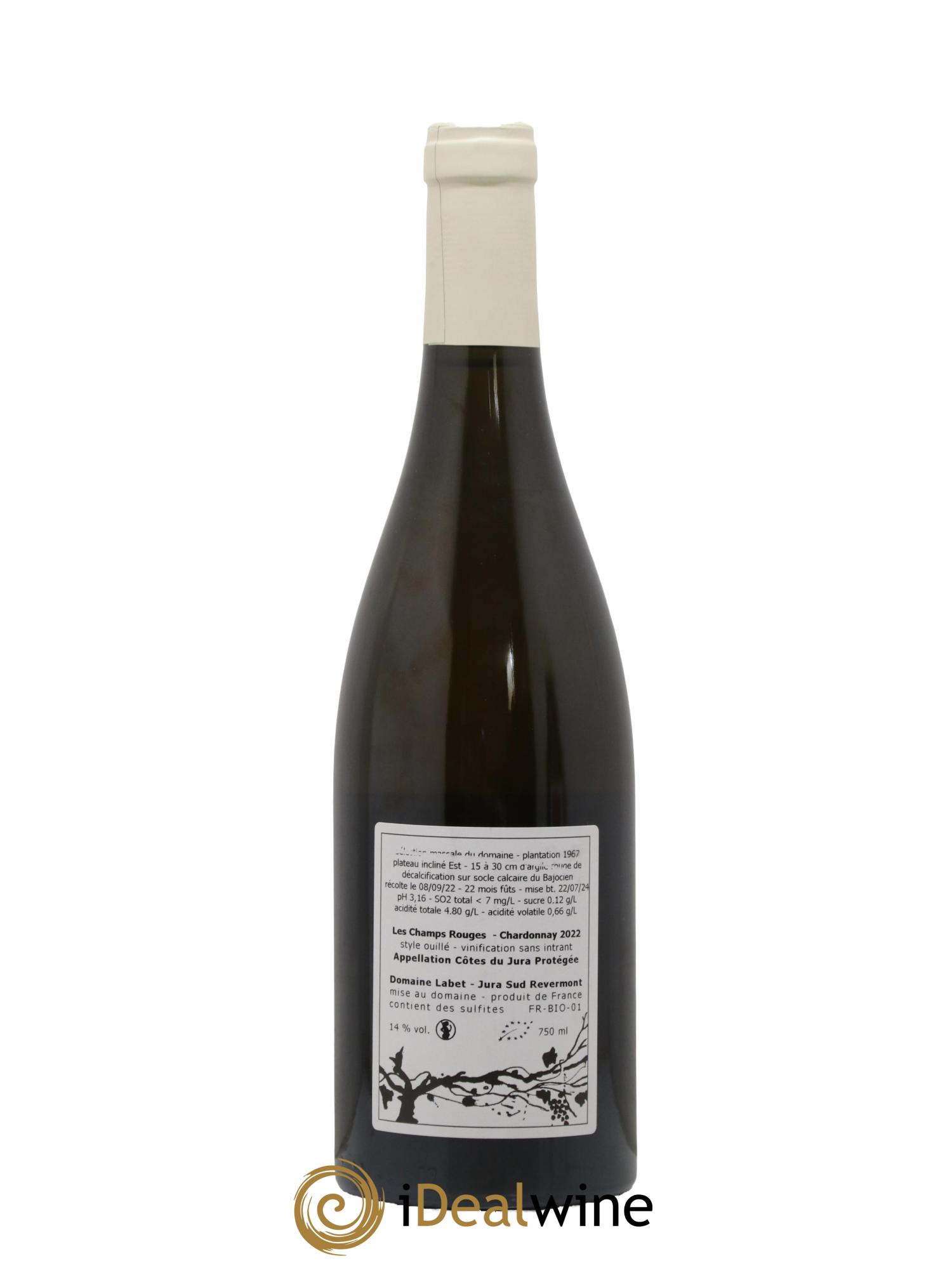 Côtes du Jura Chardonnay Les Champs Rouges Romain - Julien - Charline Labet 2022 - Posten von 1 Flasche - 1