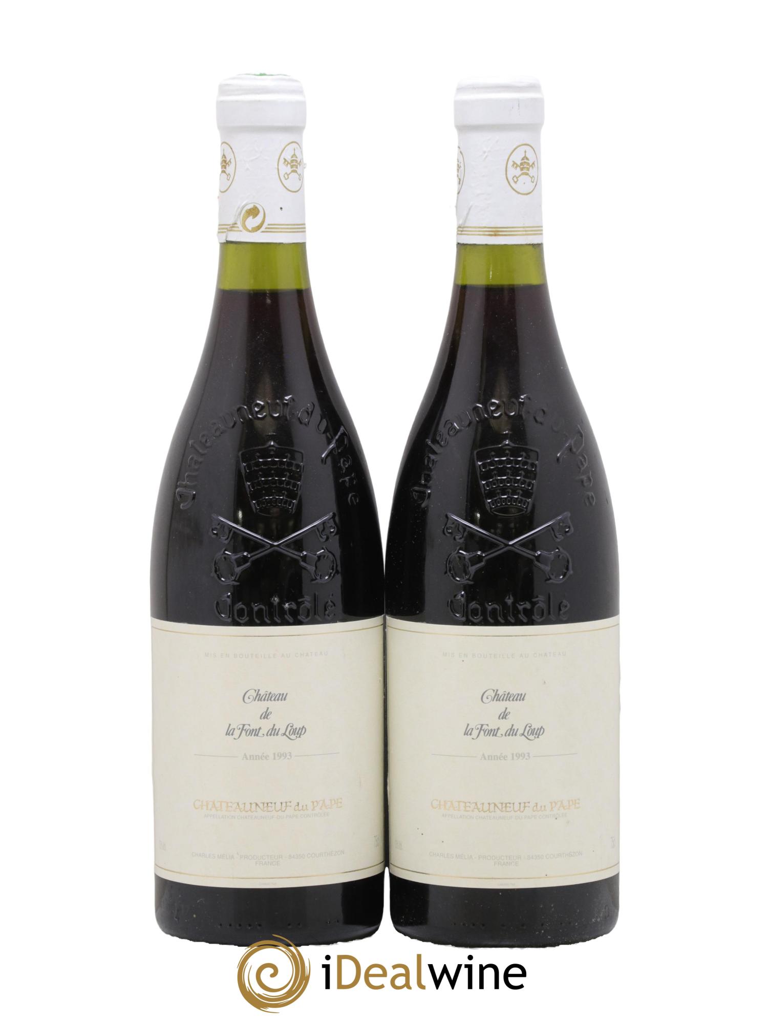 Châteauneuf-du-Pape Château De La Font Loup 1993 - Lotto di 2 bottiglie - 0