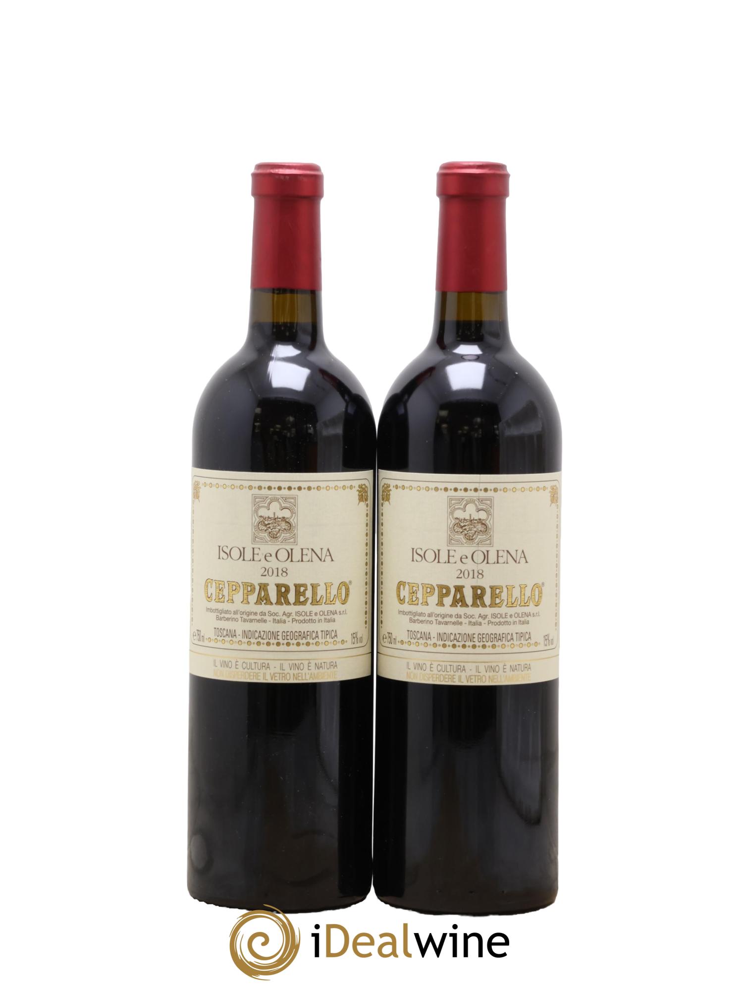 Toscana IGT Cepparello Isole e olena 2018 - Lot de 2 bouteilles - 0