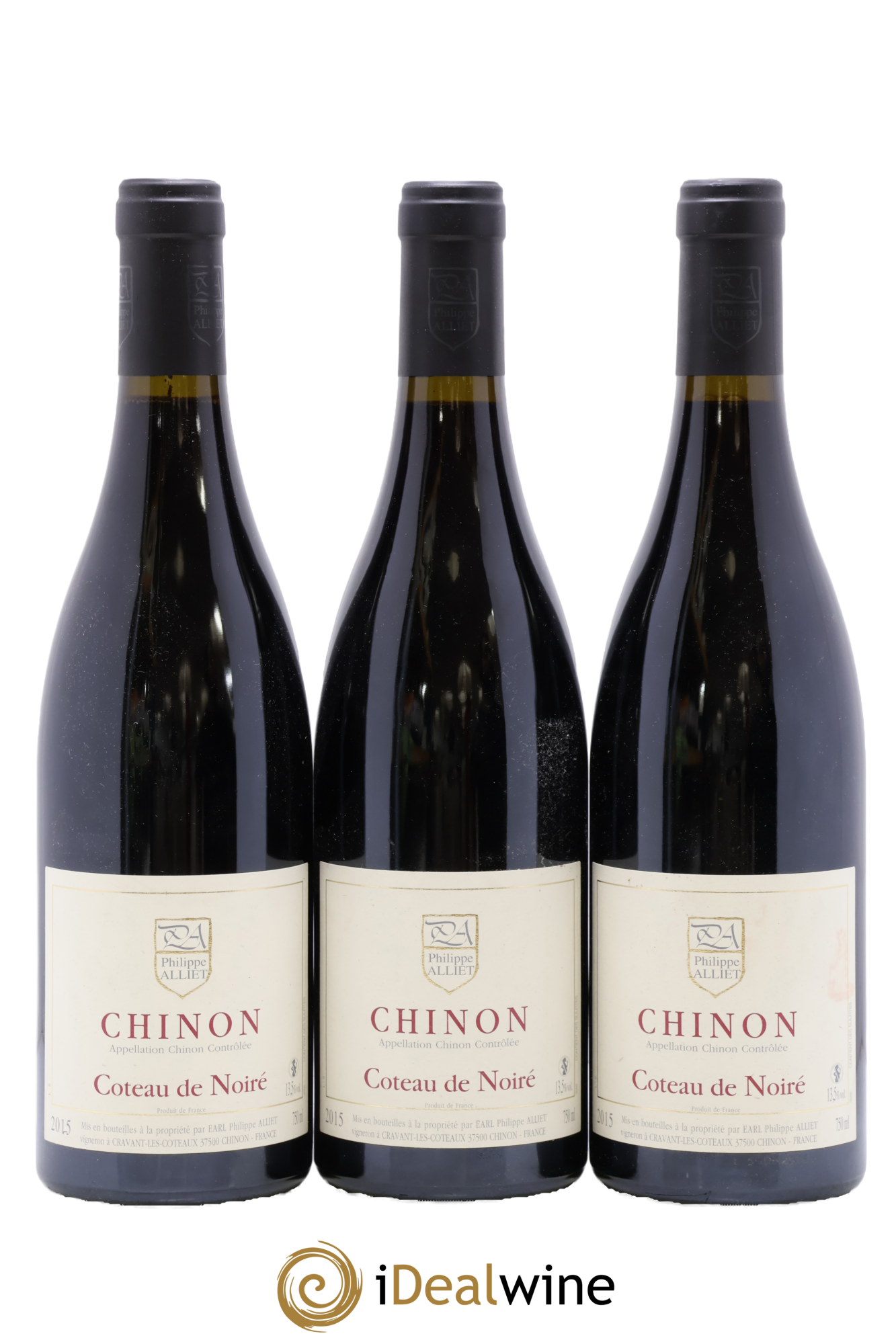 Chinon Coteau de Noiré Philippe Alliet 2015 - Lot of 3 bottles - 0
