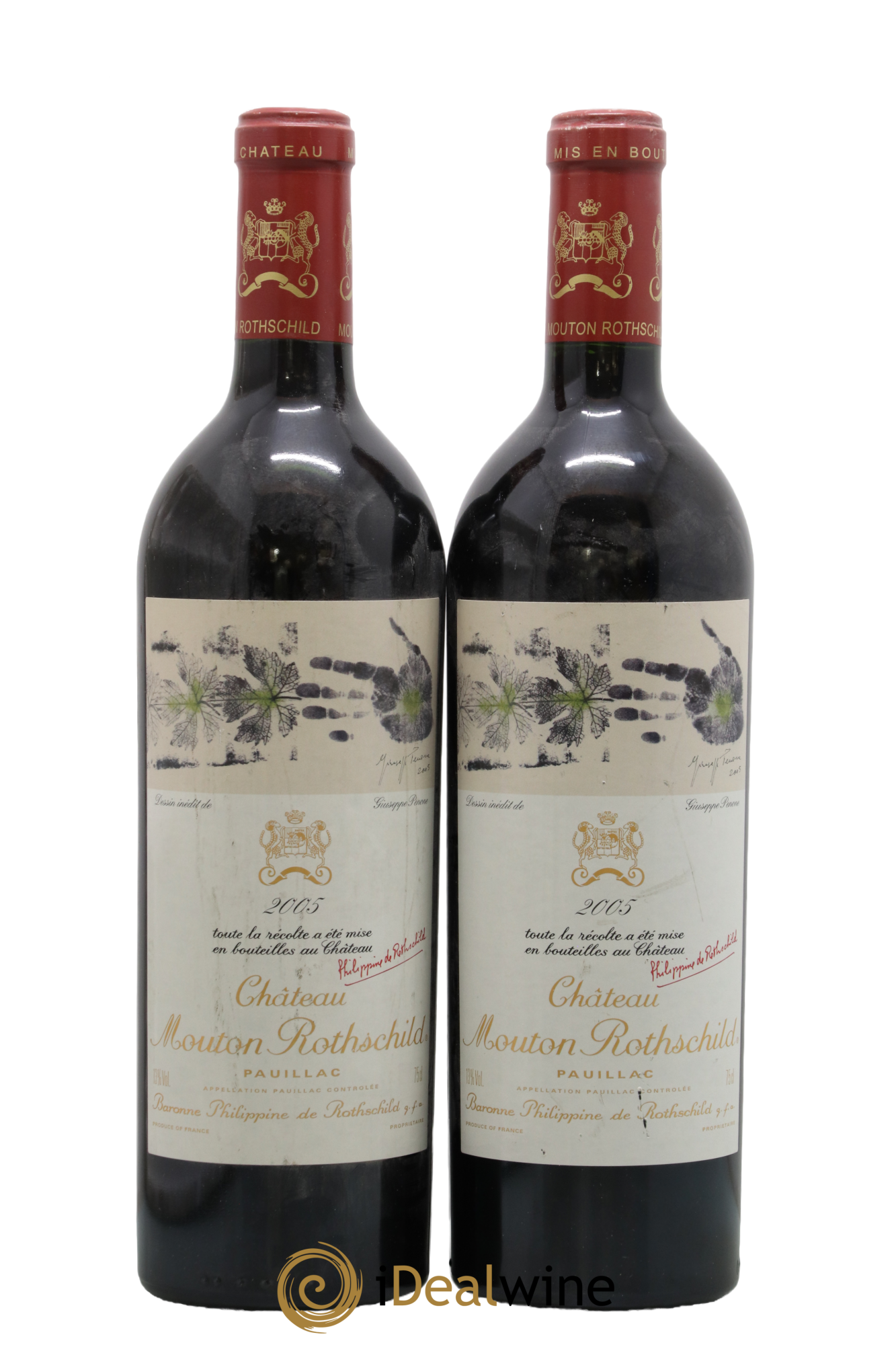 Château Mouton Rothschild 1er Grand Cru Classé 2005 - Lot de 2 bouteilles - 0