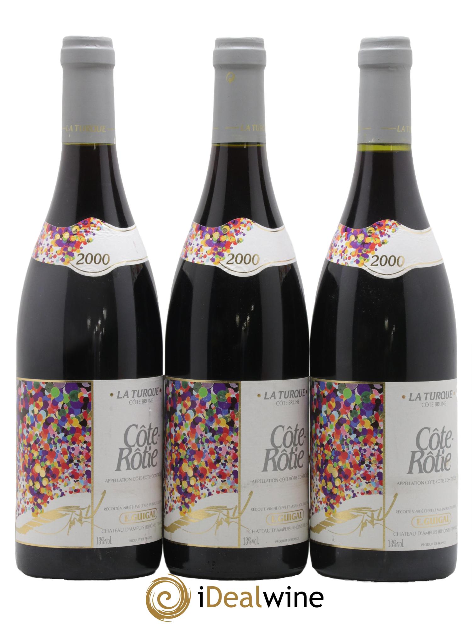 Côte-Rôtie La Turque Guigal 2000 - Posten von 3 Flaschen - 0