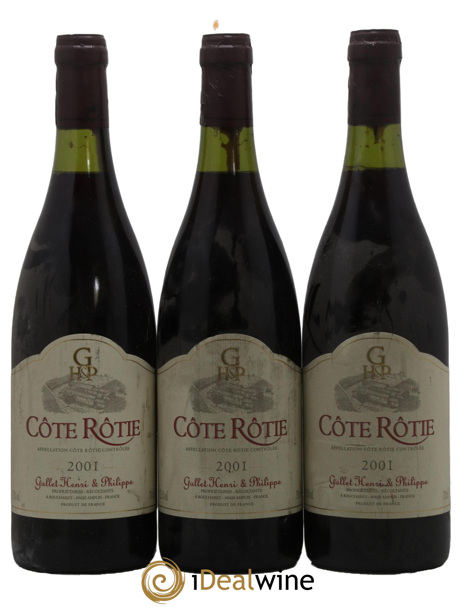 Côte-Rôtie Domaine Gallet 2001 - Lot de 3 bouteilles - 0