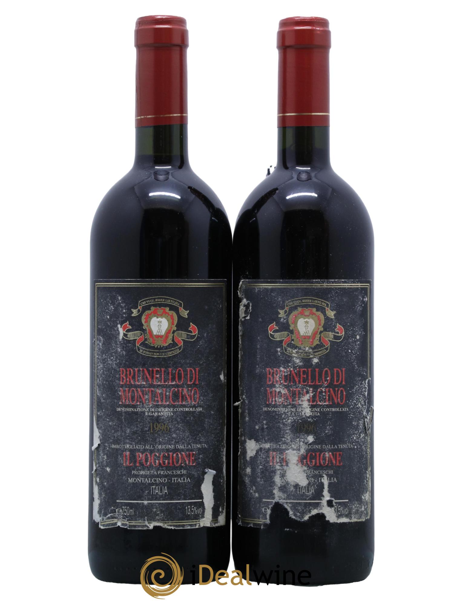 Brunello di Montalcino DOCG Il Poggione Lavinio Franceschi 1996 - Lot de 2 bouteilles - 0