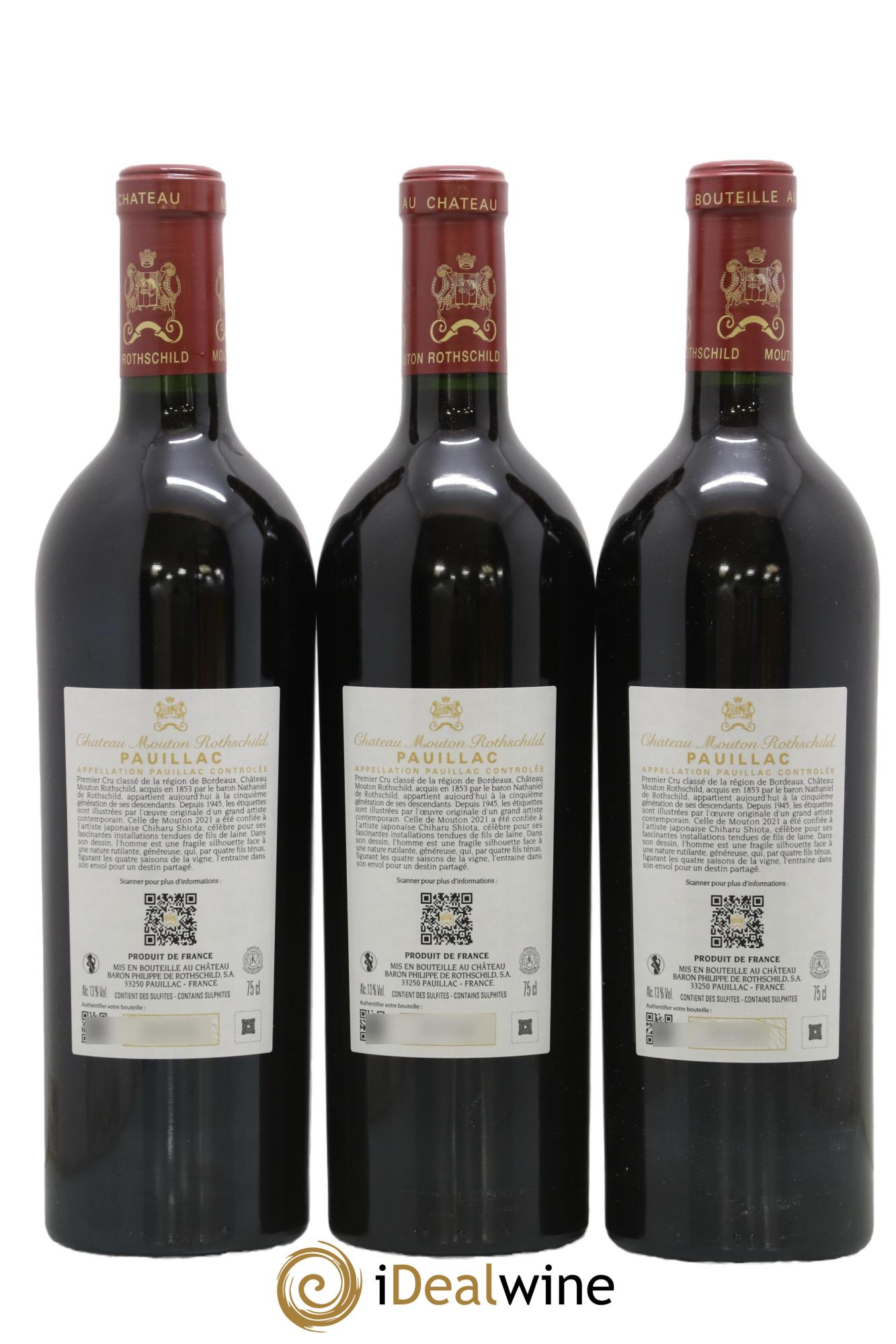 Château Mouton Rothschild 1er Grand Cru Classé 2021 - Posten von 3 Flaschen - 1