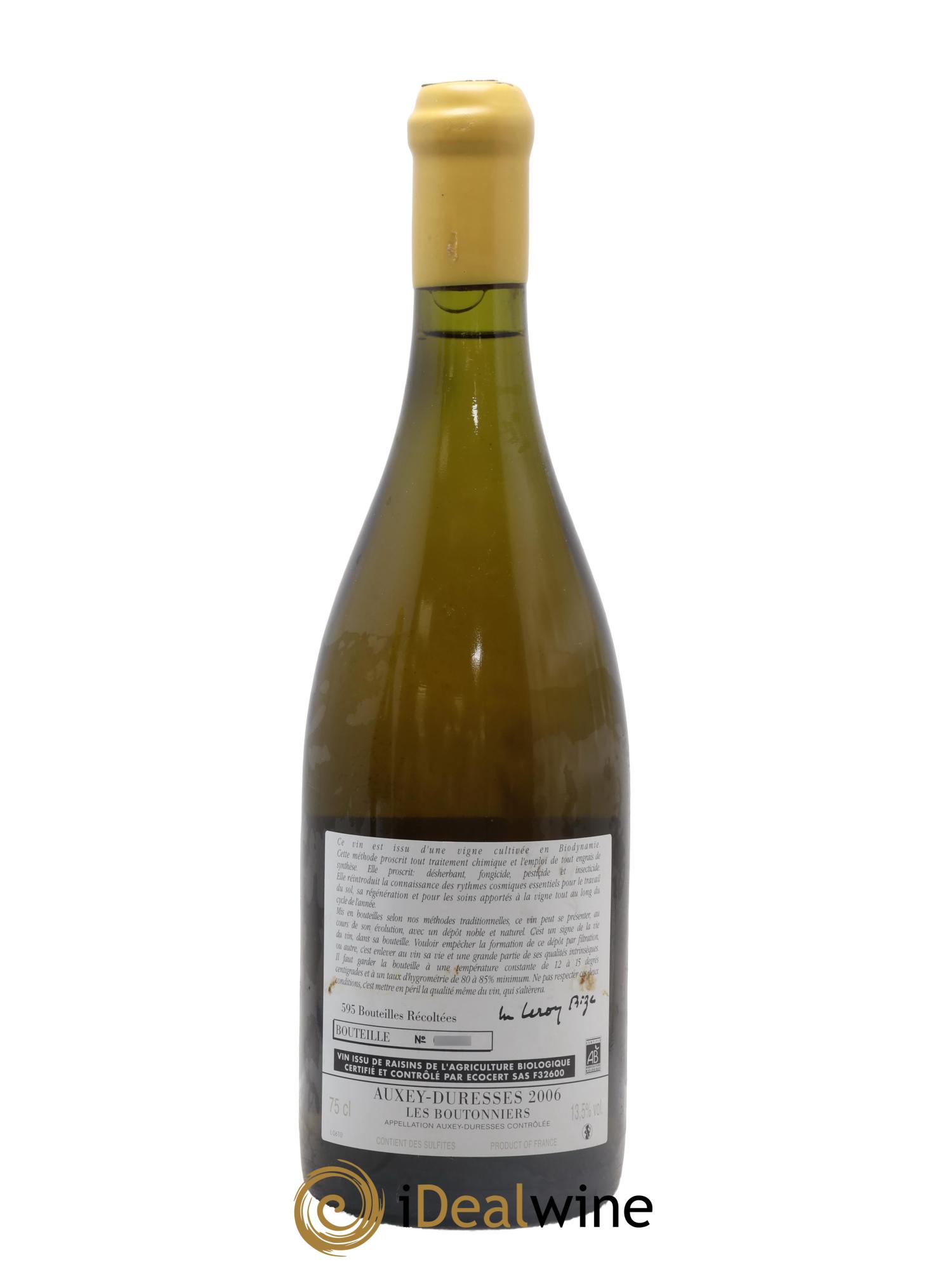 Auxey-Duresses Les Boutonniers d'Auvenay (Domaine) 2006 - Lot de 1 bouteille - 1
