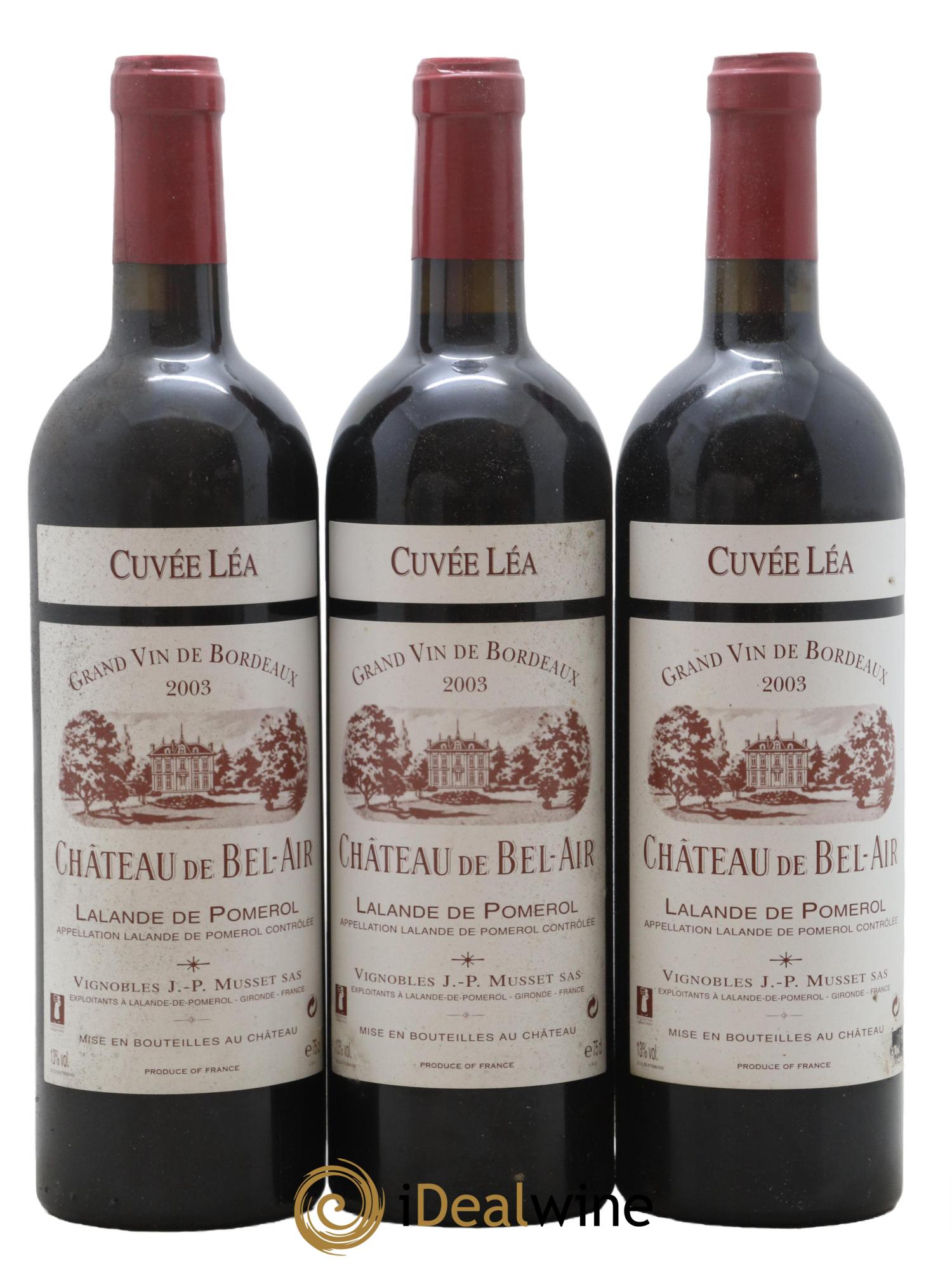 Lalande-de-Pomerol Cuvée Léa Château de Bel-Air 2003 - Lot de 6 bouteilles - 1