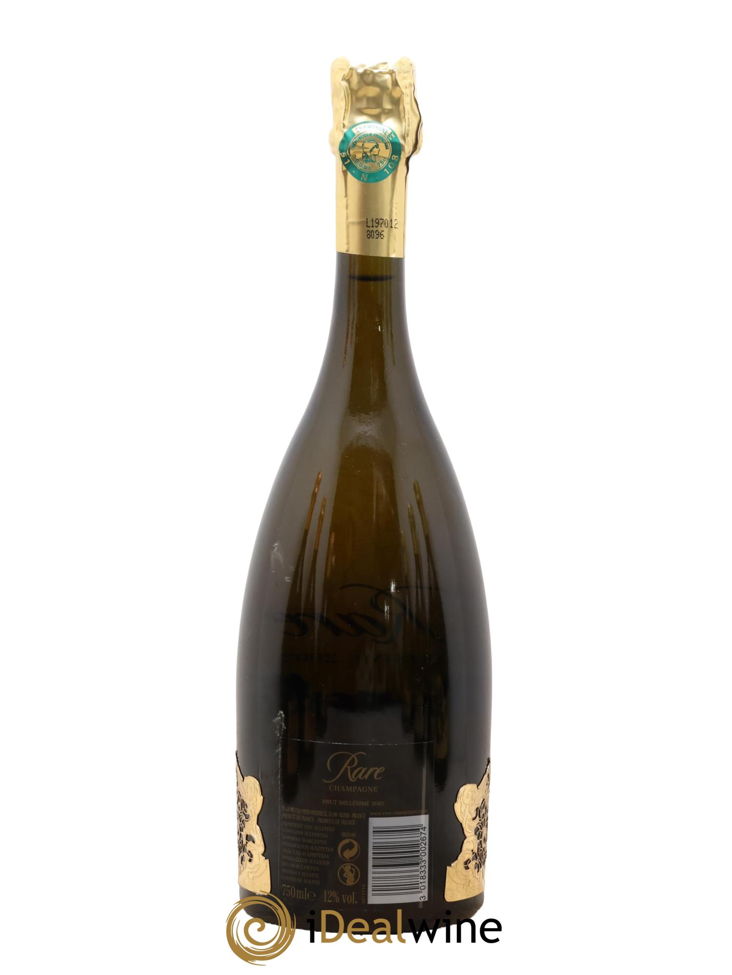 Rare Piper Heidsieck 2002 - Lot de 1 bouteille - 1