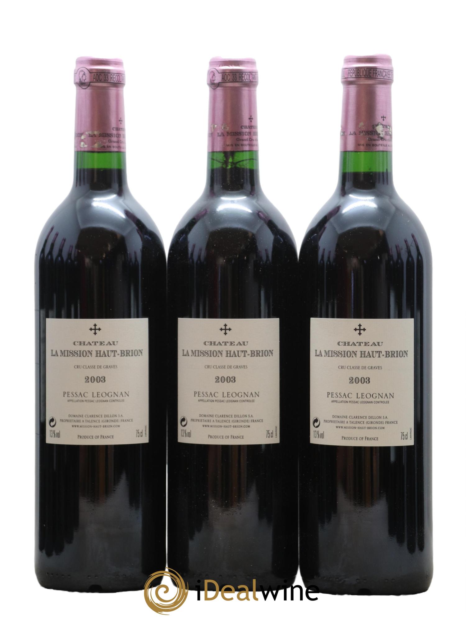 Château la Mission Haut-Brion Cru Classé de Graves 2003 - Lot of 12 bottles - 8