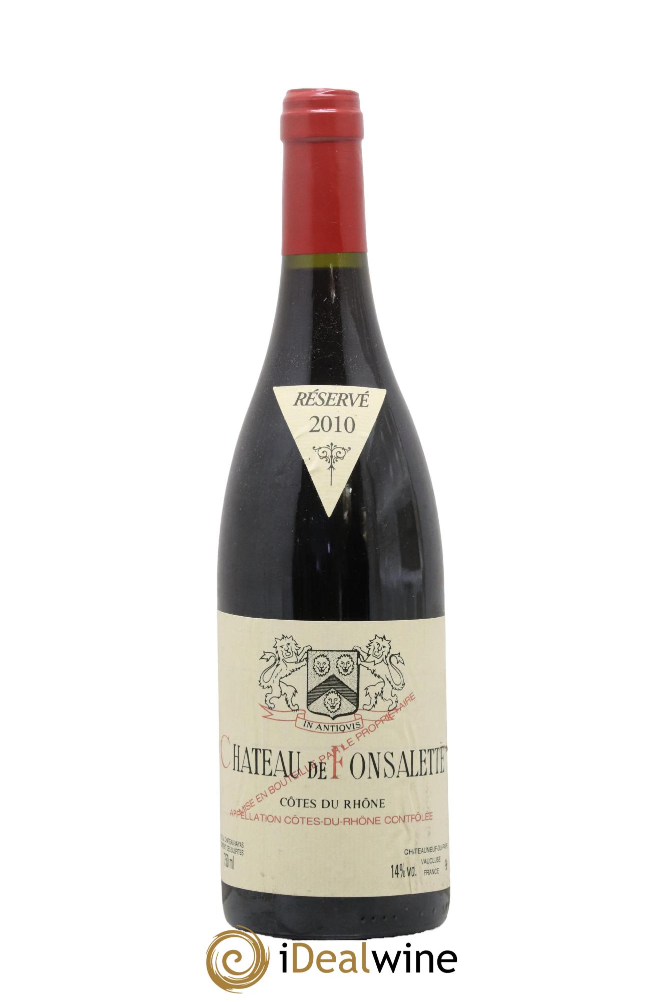 Côtes-du-Rhône Château de Fonsalette Emmanuel Reynaud 2010 - Lot de 1 bouteille - 0