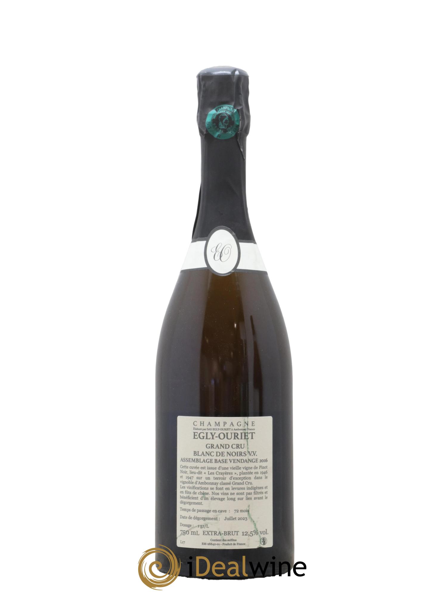 Blanc de Noirs Les Crayères Vieilles vignes Egly-Ouriet - Lot de 1 bouteille - 1