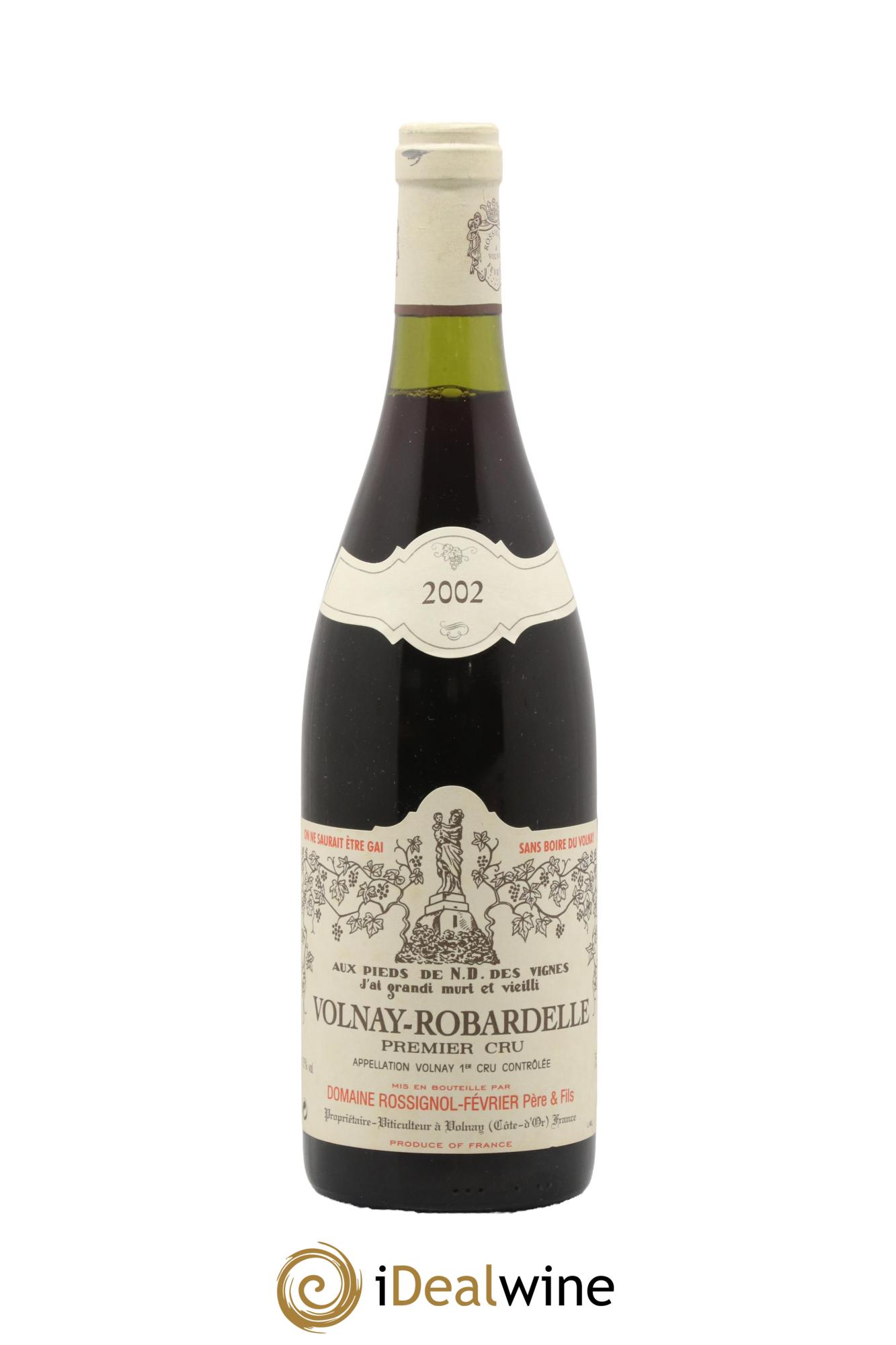 Volnay 1er Cru Robardelle Rossignol-Février Père & Fils 2002 - Lot of 1 bottle - 0