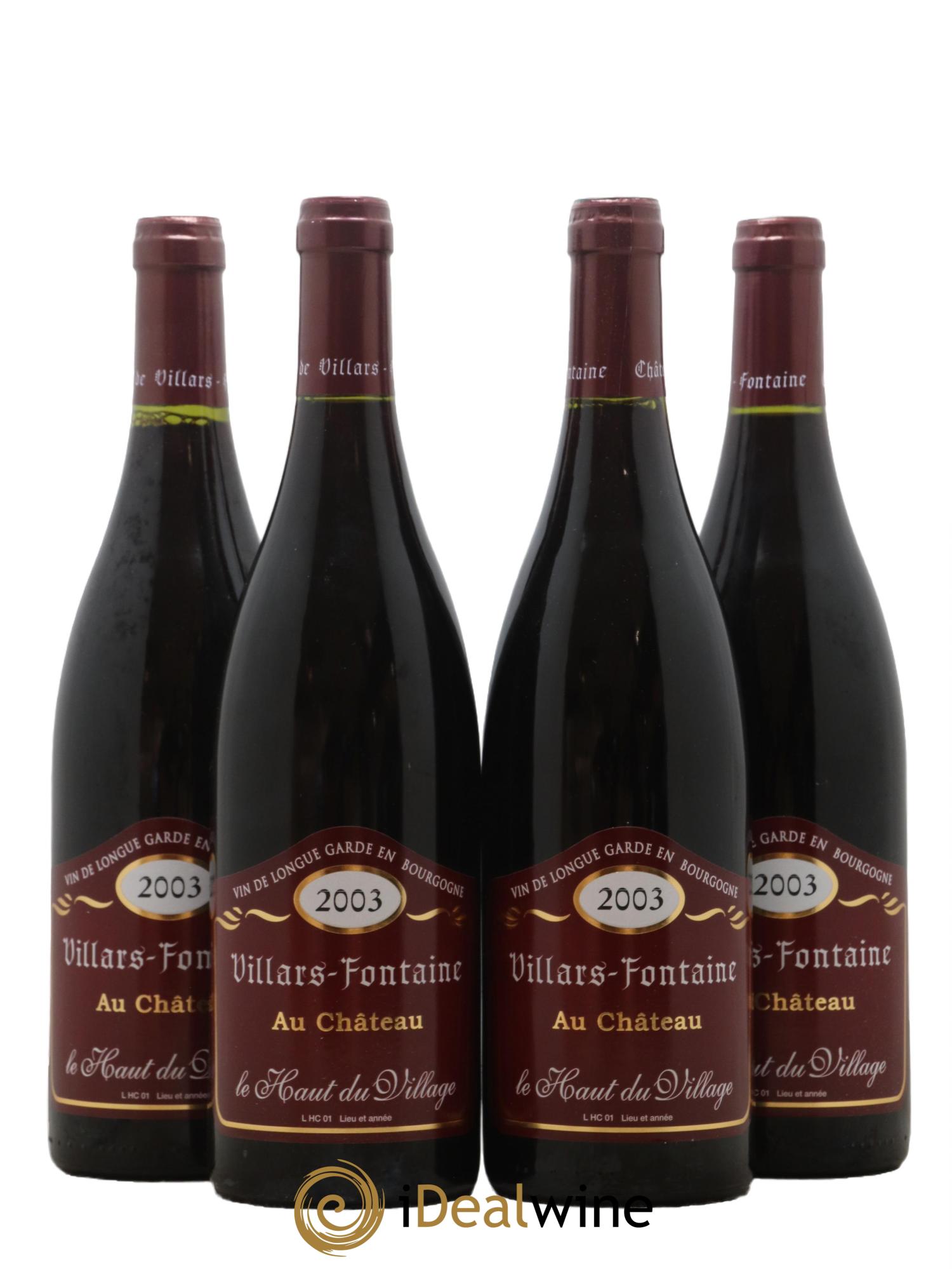 Hautes-Côtes de Nuits Le Haut du Village Domaine de Villars Fontaine 2003 - Lot de 4 bouteilles - 0