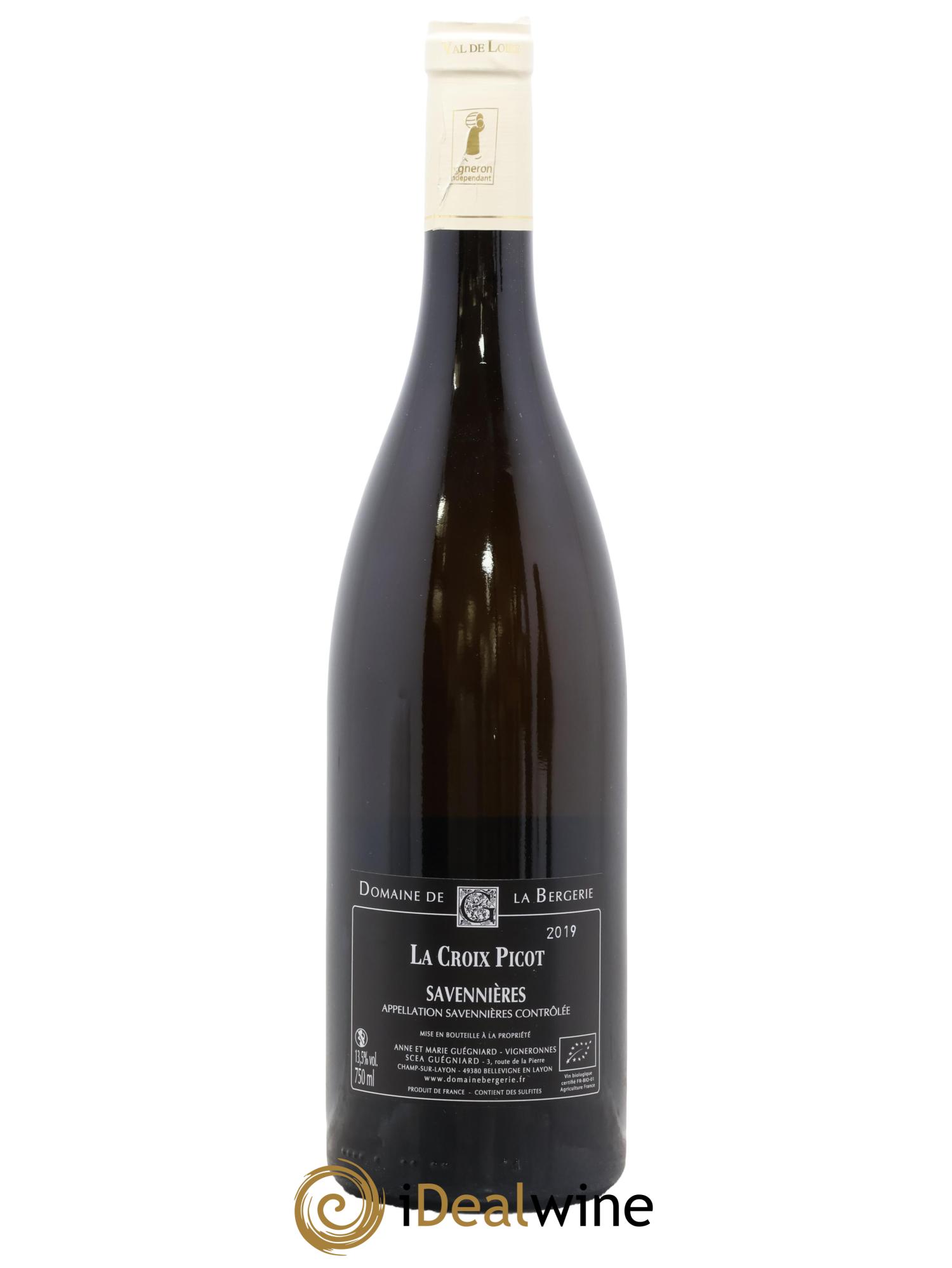 Savennières La Croix Picot Domaine De La Bergerie 2019 - Lote de 1 botella - 1