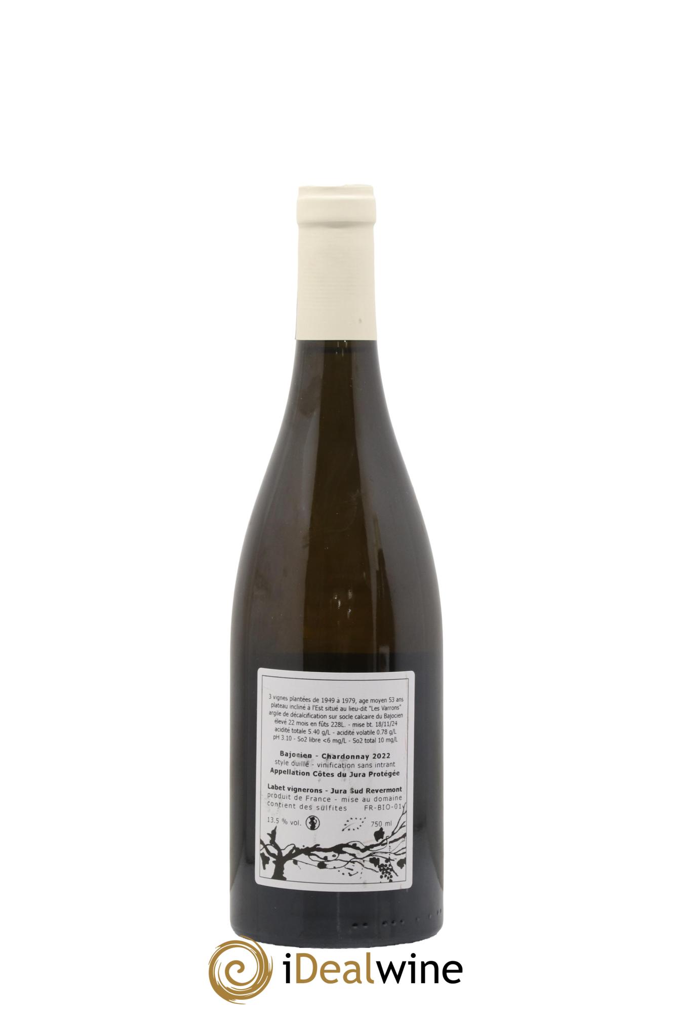 Côtes du Jura Chardonnay Bajocien Romain - Julien  - Charline Labet 2022 - Posten von 1 Flasche - 1