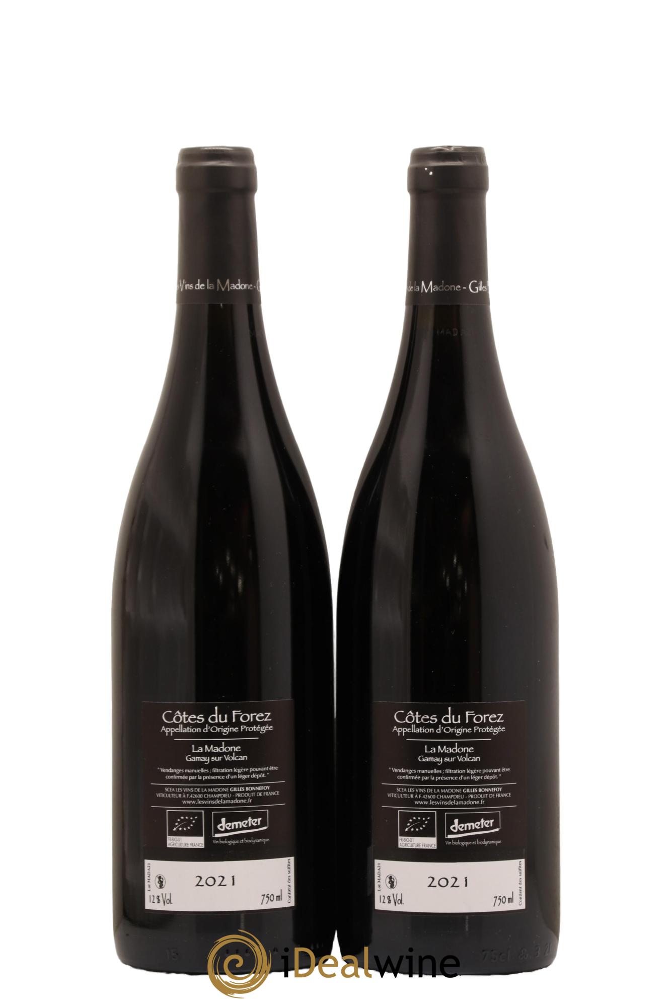 Vin de France Cotes du Forez Les Vins de la Madone La Madone Domaine Gilles Bonnefoy 2021 - Lot de 2 bouteilles - 1