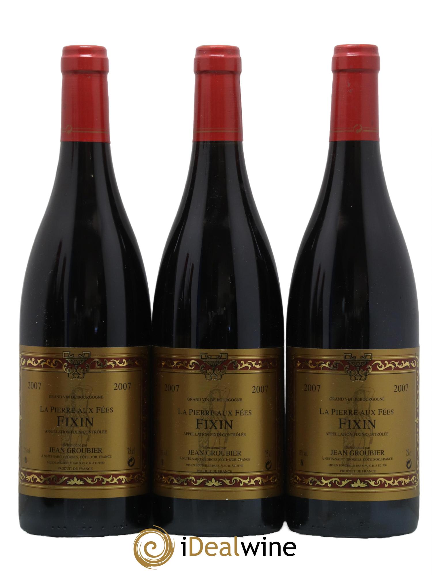 Fixin La Pierre Aux Fées Jean Groubier 2007 - Lot de 3 bouteilles - 0