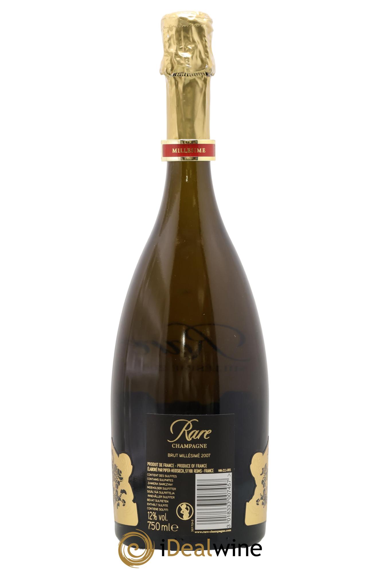 Rare Piper Heidsieck 2007 - Lot de 1 bouteille - 1