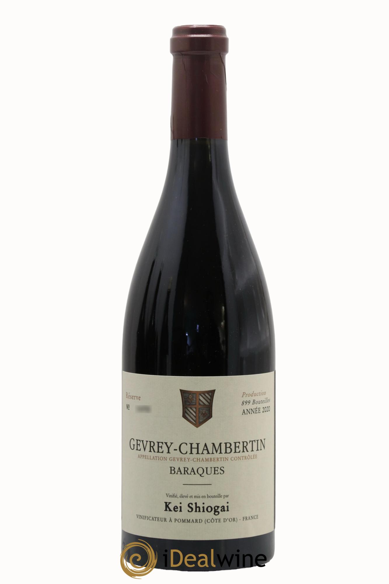 Gevrey-Chambertin Baraques Kei Shiogai 2020 - Lotto di 1 bottiglia - 0